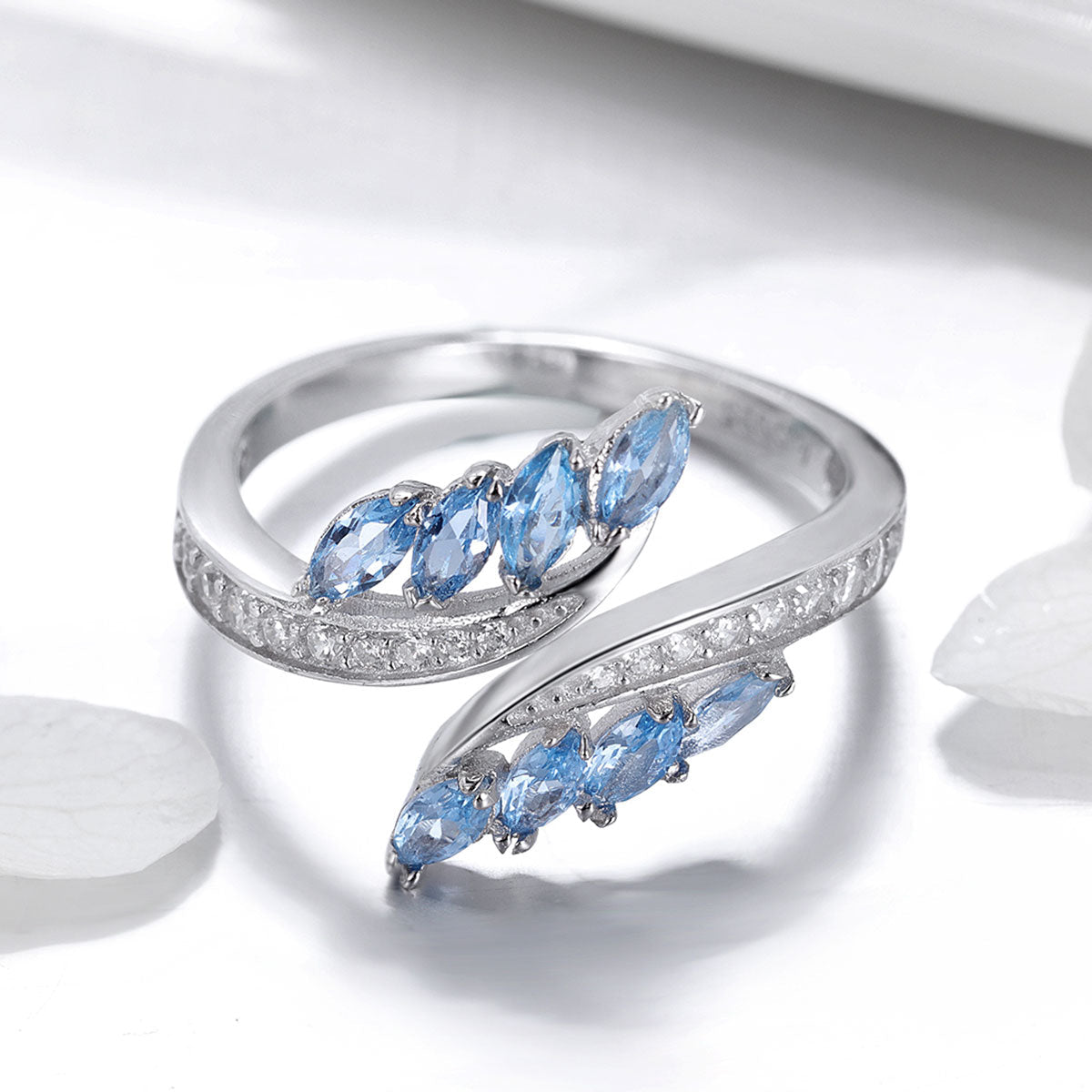 925 Sterling Silver Plated Platinum Pavé CZ Ring for Women