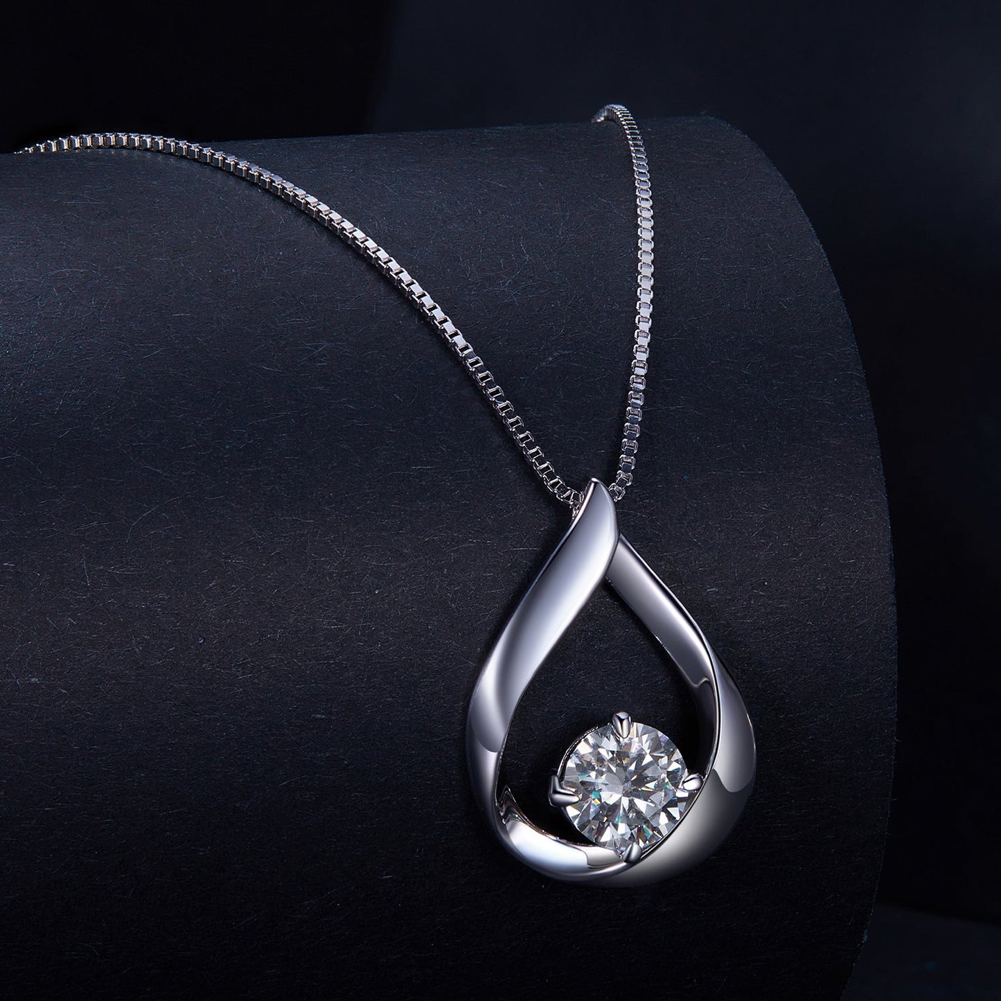 925 Sterling Silver Necklace with 1 Carat Moissanite - 400mm Length for Women