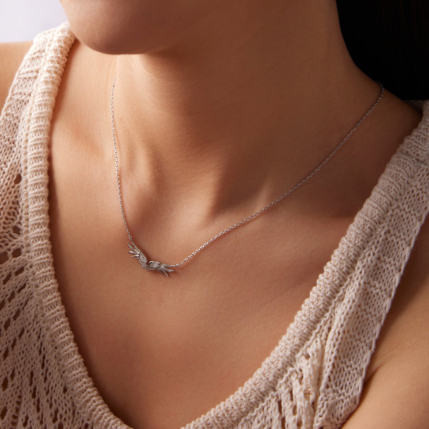 925 Sterling Silver Plated 40+5cm White Gold Necklace for Women