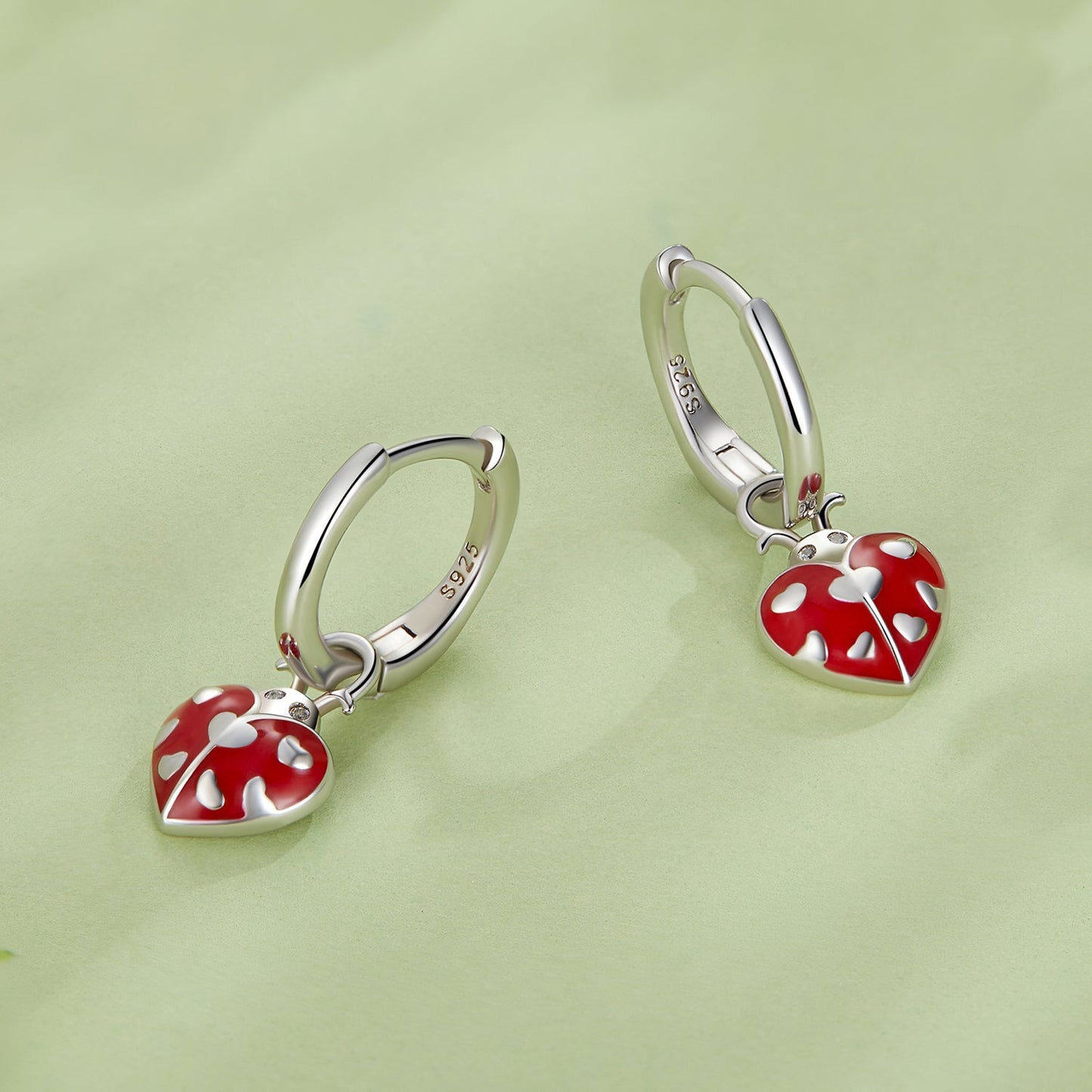 S925 Sterling Silver Enamel Process Pavé Set CZ Earrings