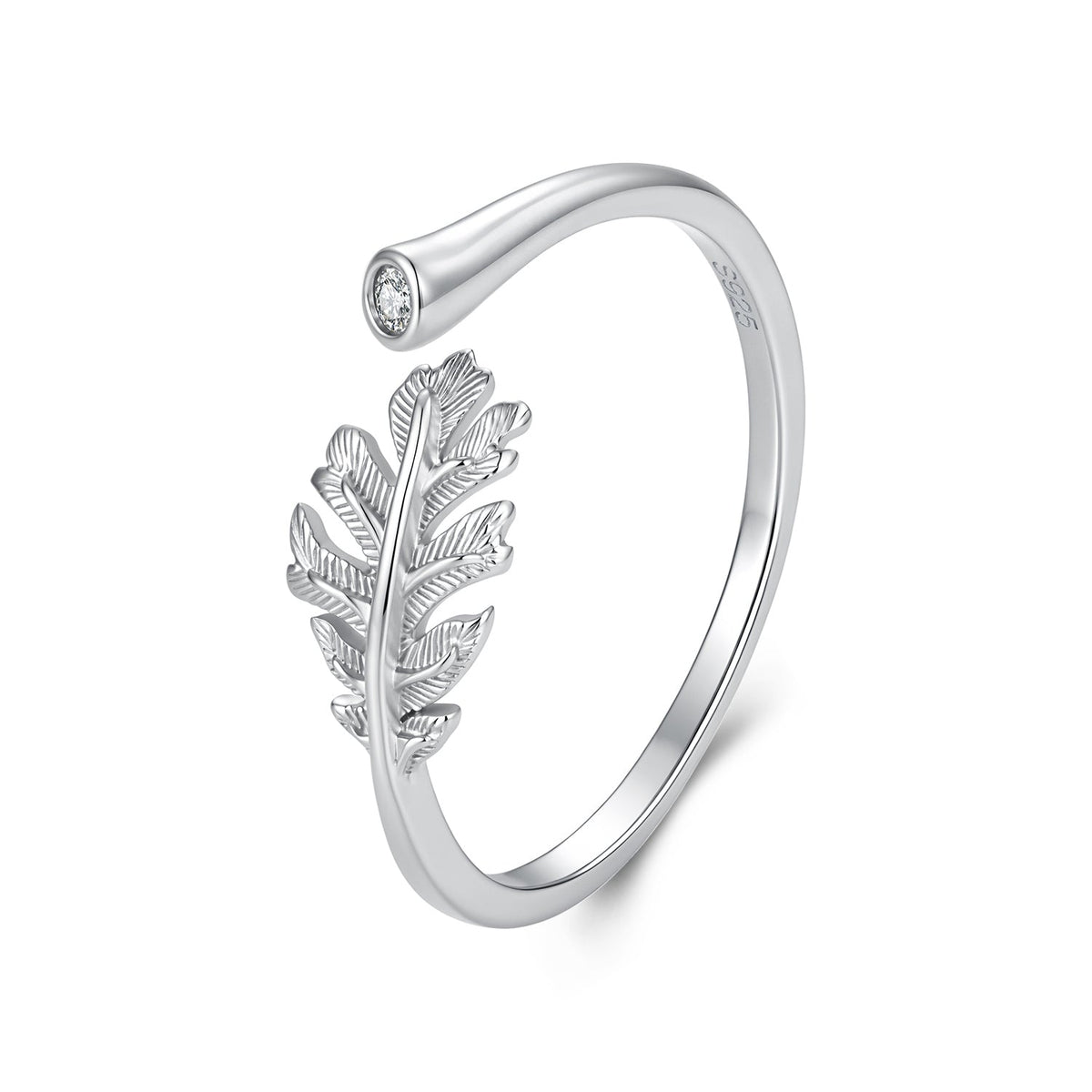 925 Sterling Silver White Gold Plated Size E Pavé CZ Ring for Women