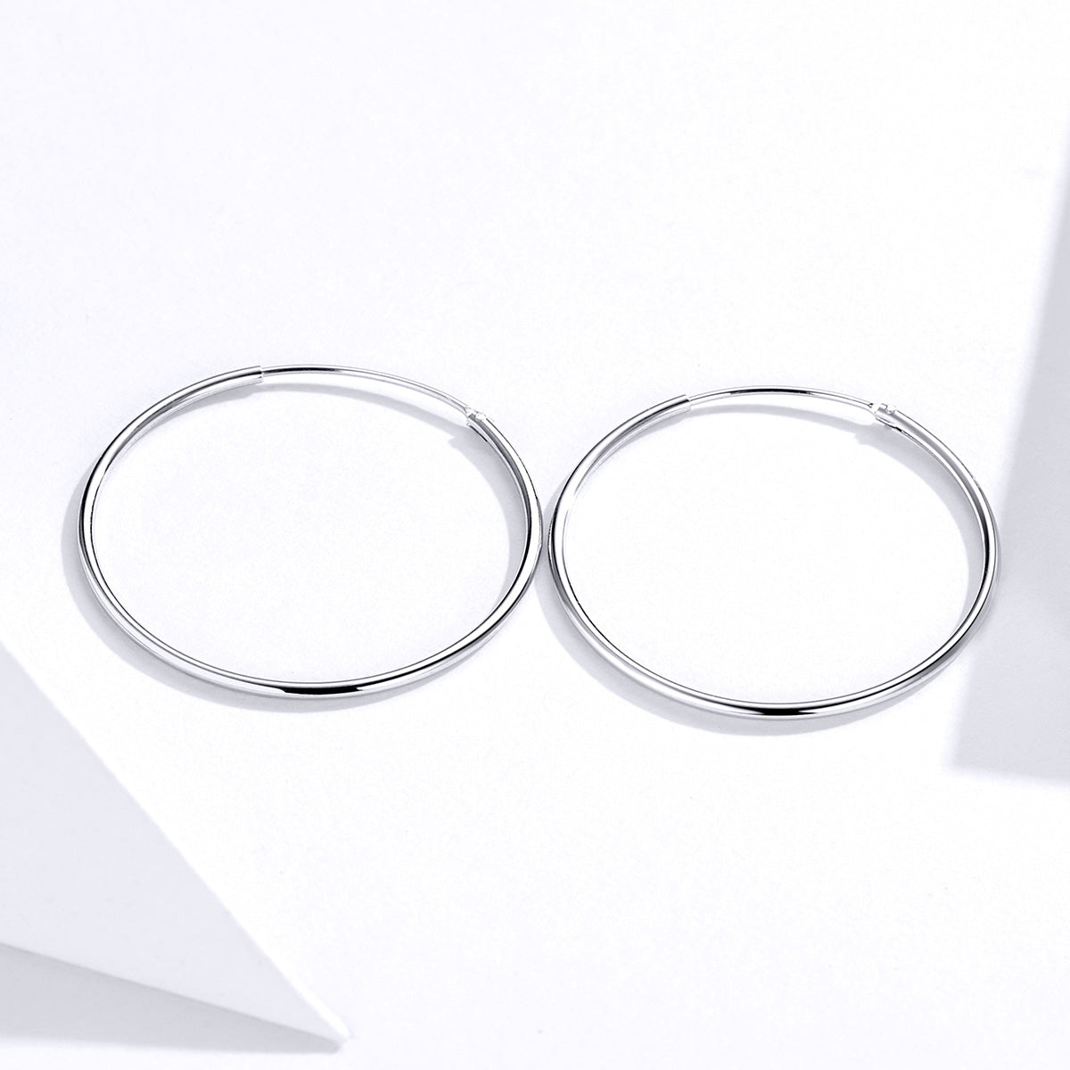 925 Sterling Silver Plated Platinum Earrings 3cm for Women