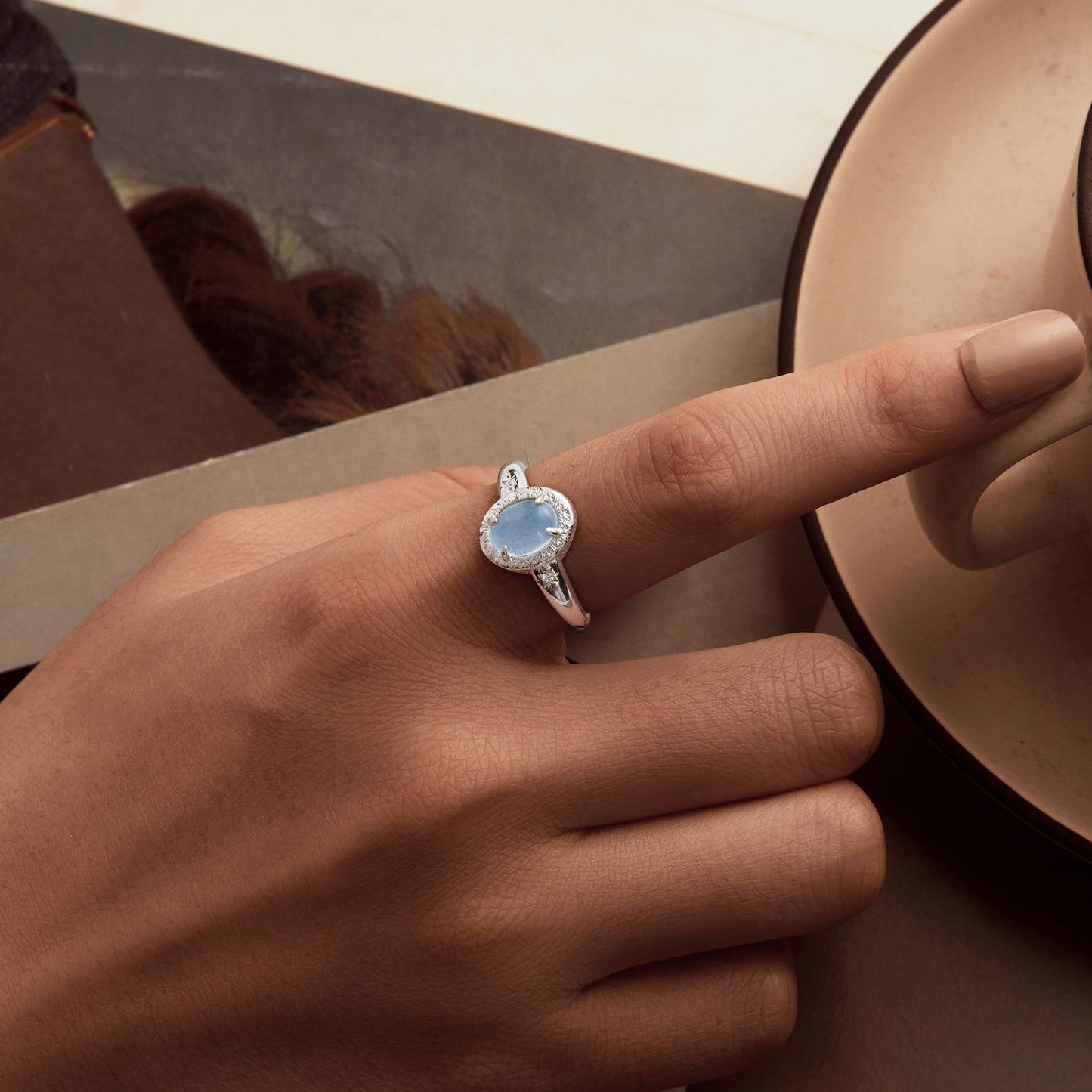 925 Sterling Silver Ring with Pavé Setting CZ, 0.2cm Width, White Gold Plated, Style E, Women