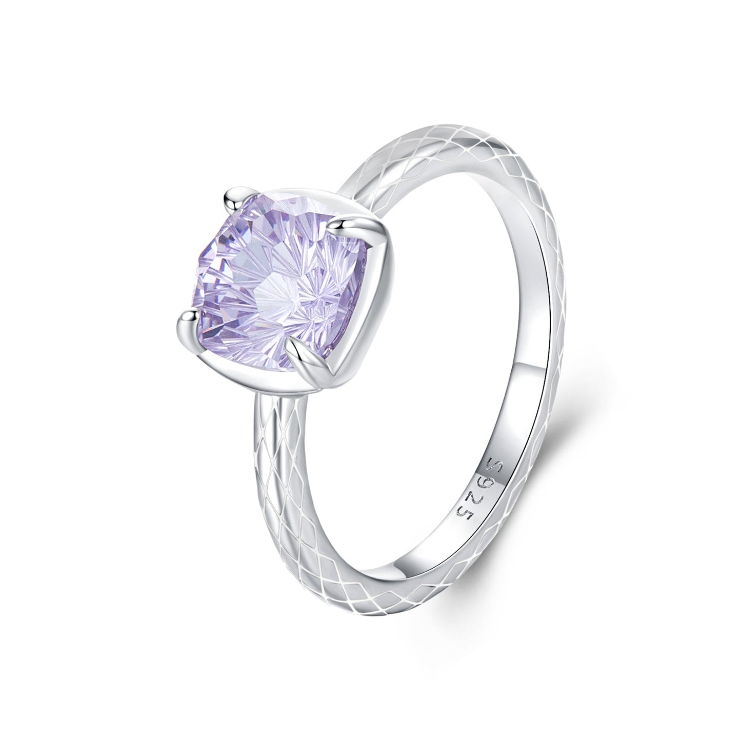 925 Sterling Silver Ring with Pavé Setting CZ, Size 6.0