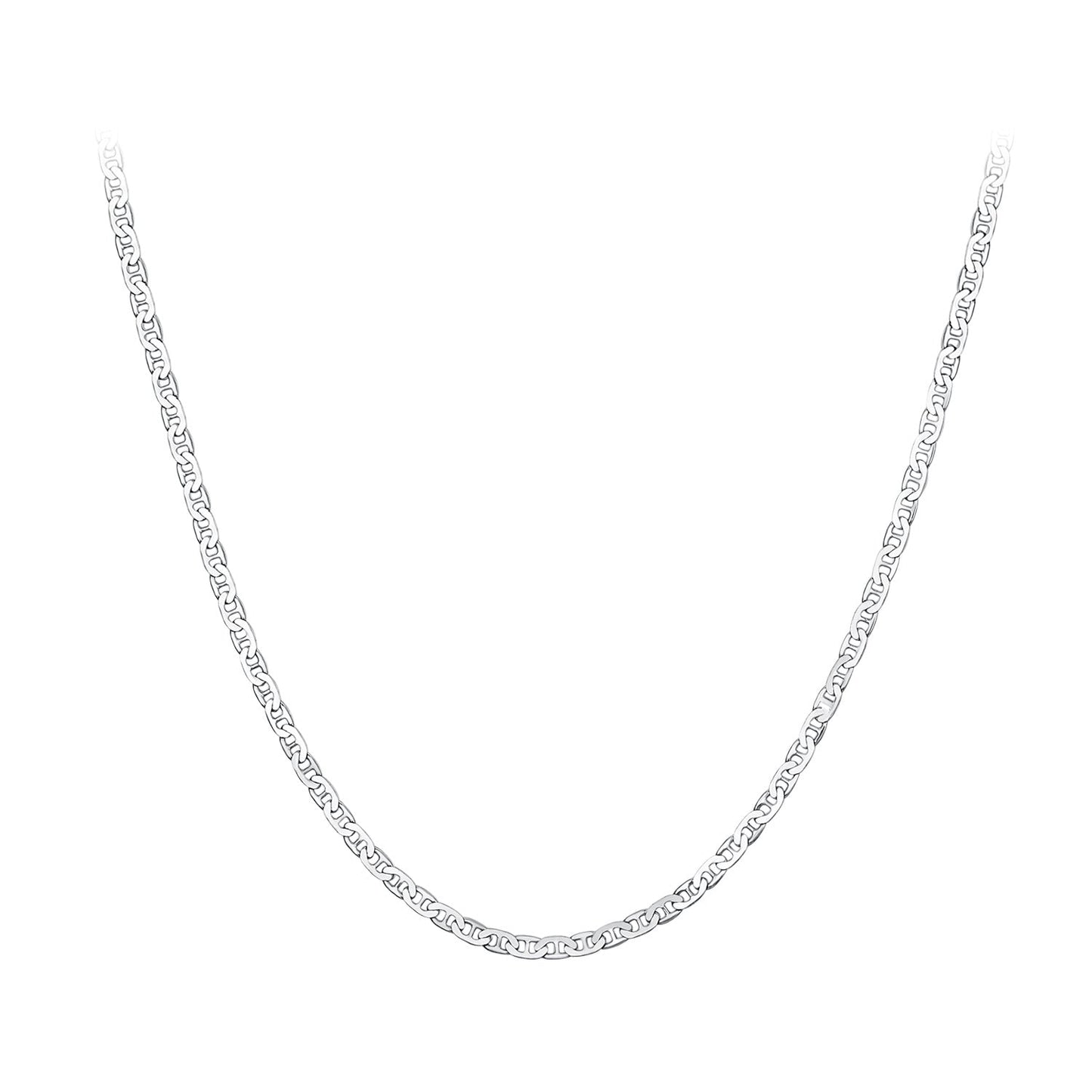 925 Sterling Silver Plated Platinum 45cm Necklace