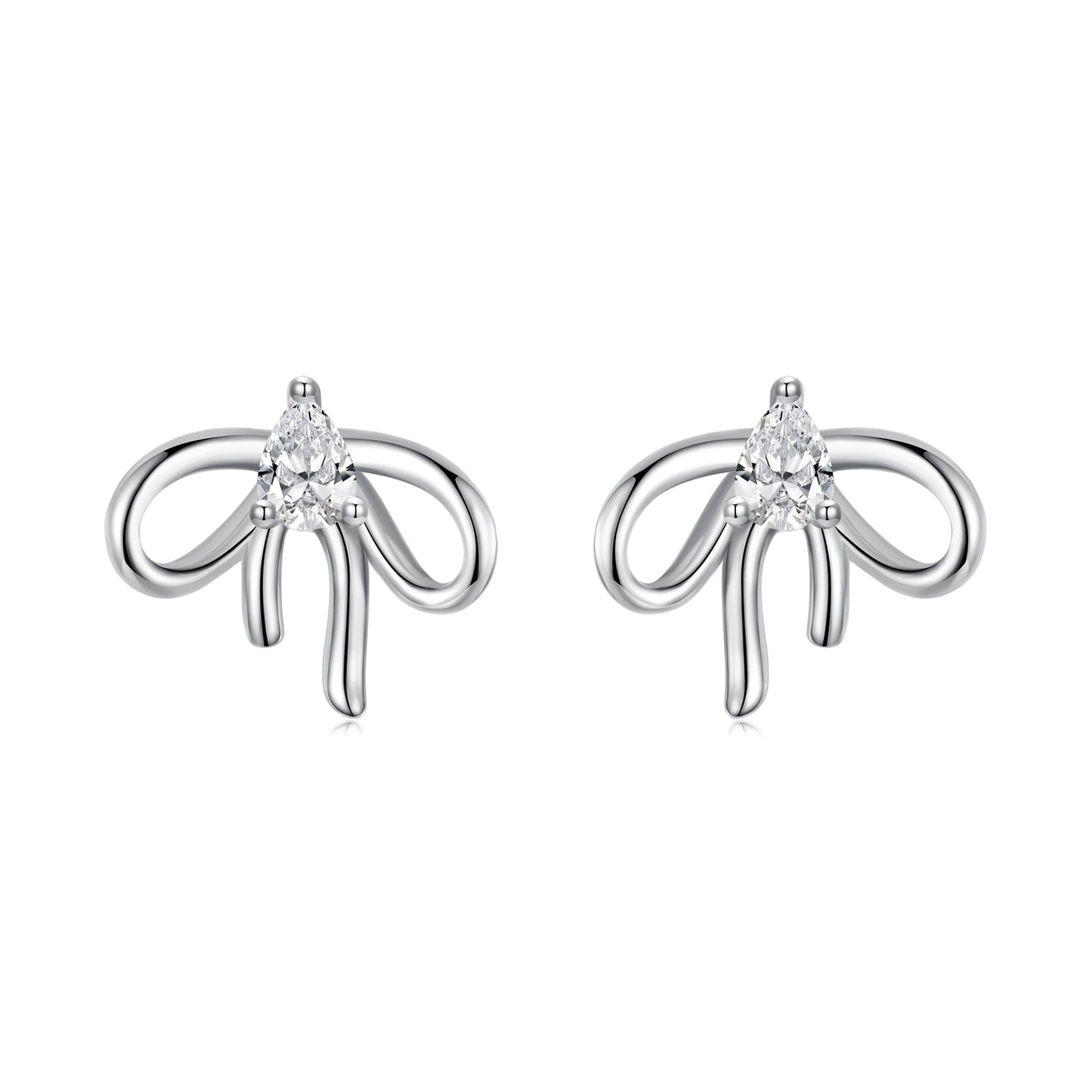 925 Sterling Silver Earrings with Pavé Setting & Oxidized Finish