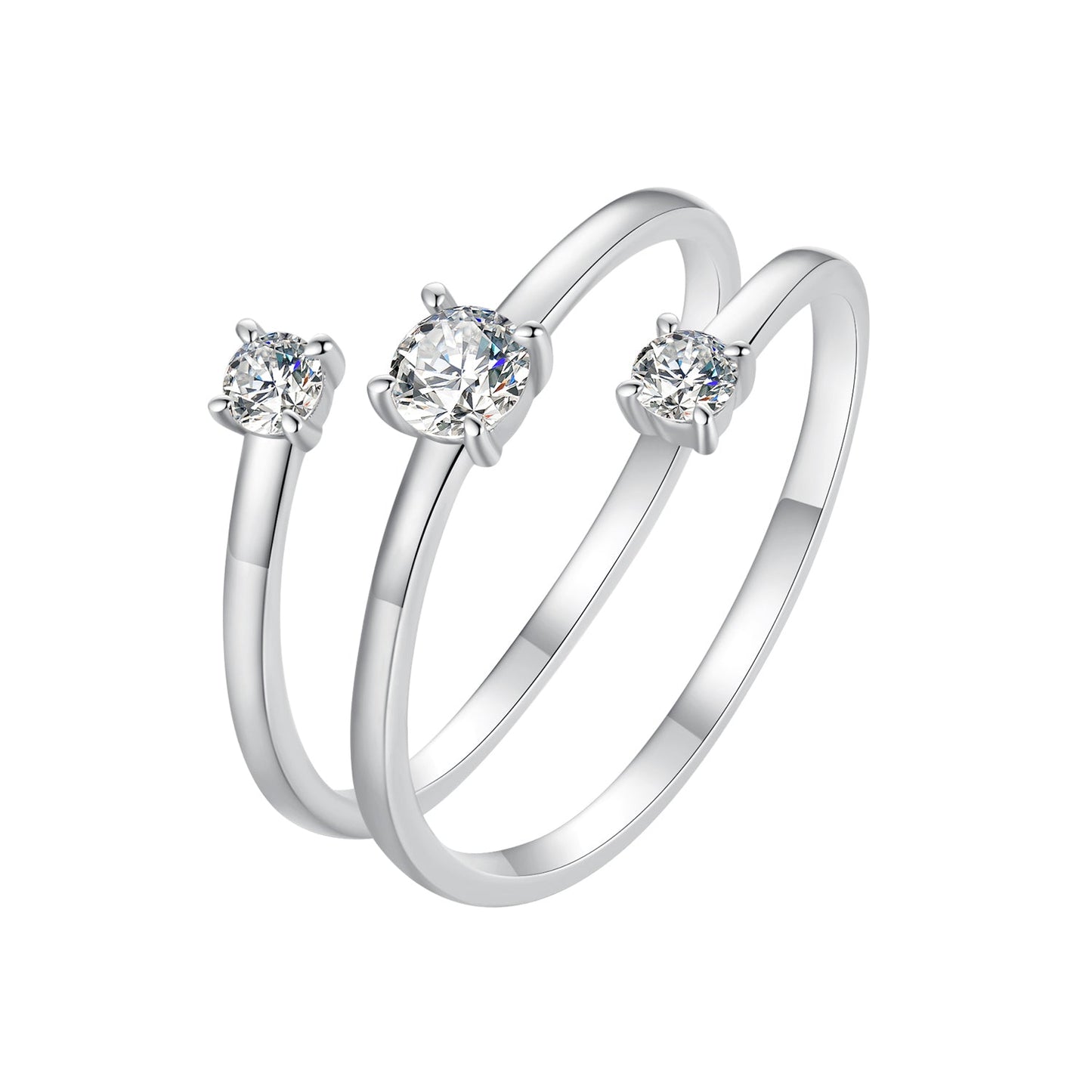 925 Sterling Silver 3mm Moissanite Ring for Women