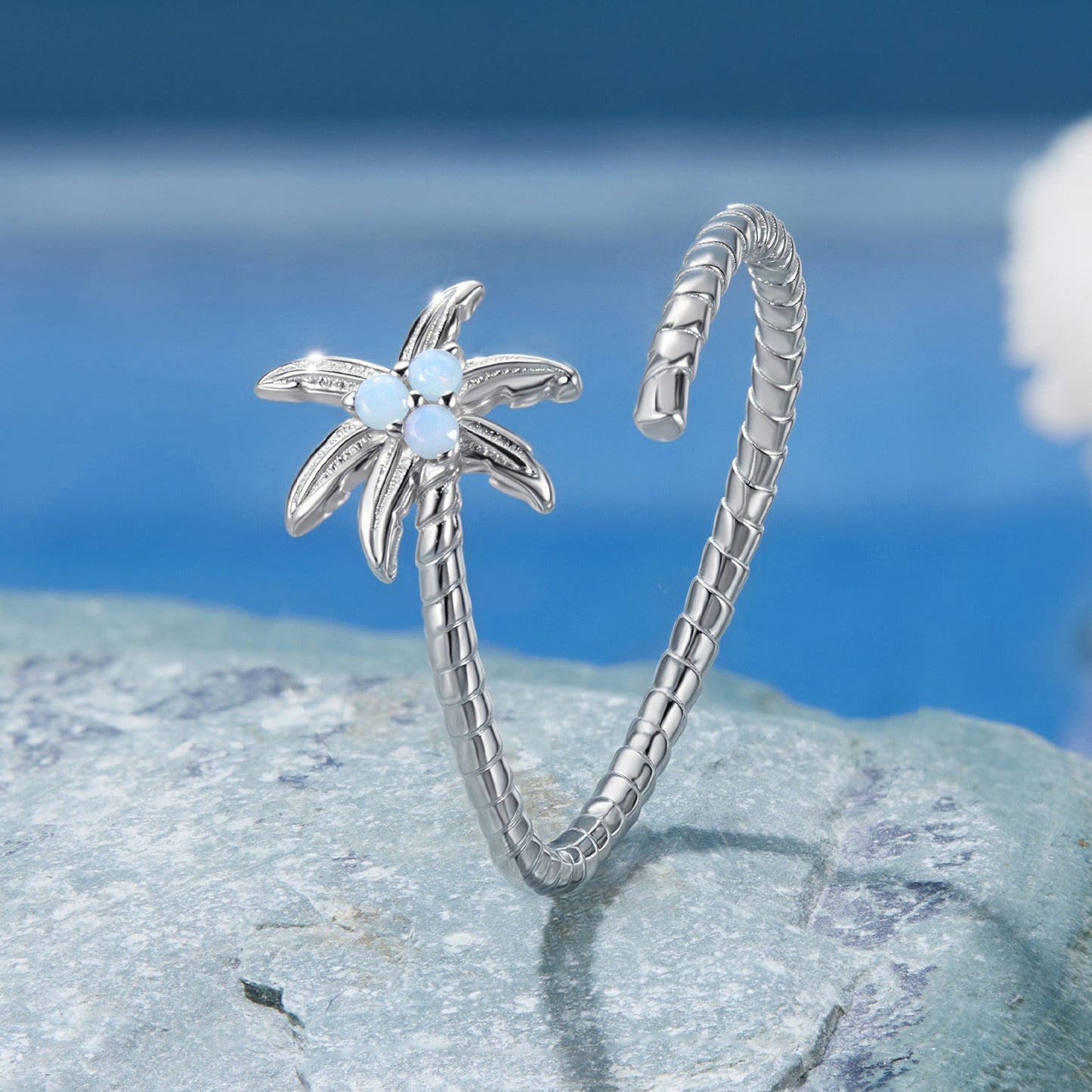 925 Sterling Silver Nano Opal Ring for Women