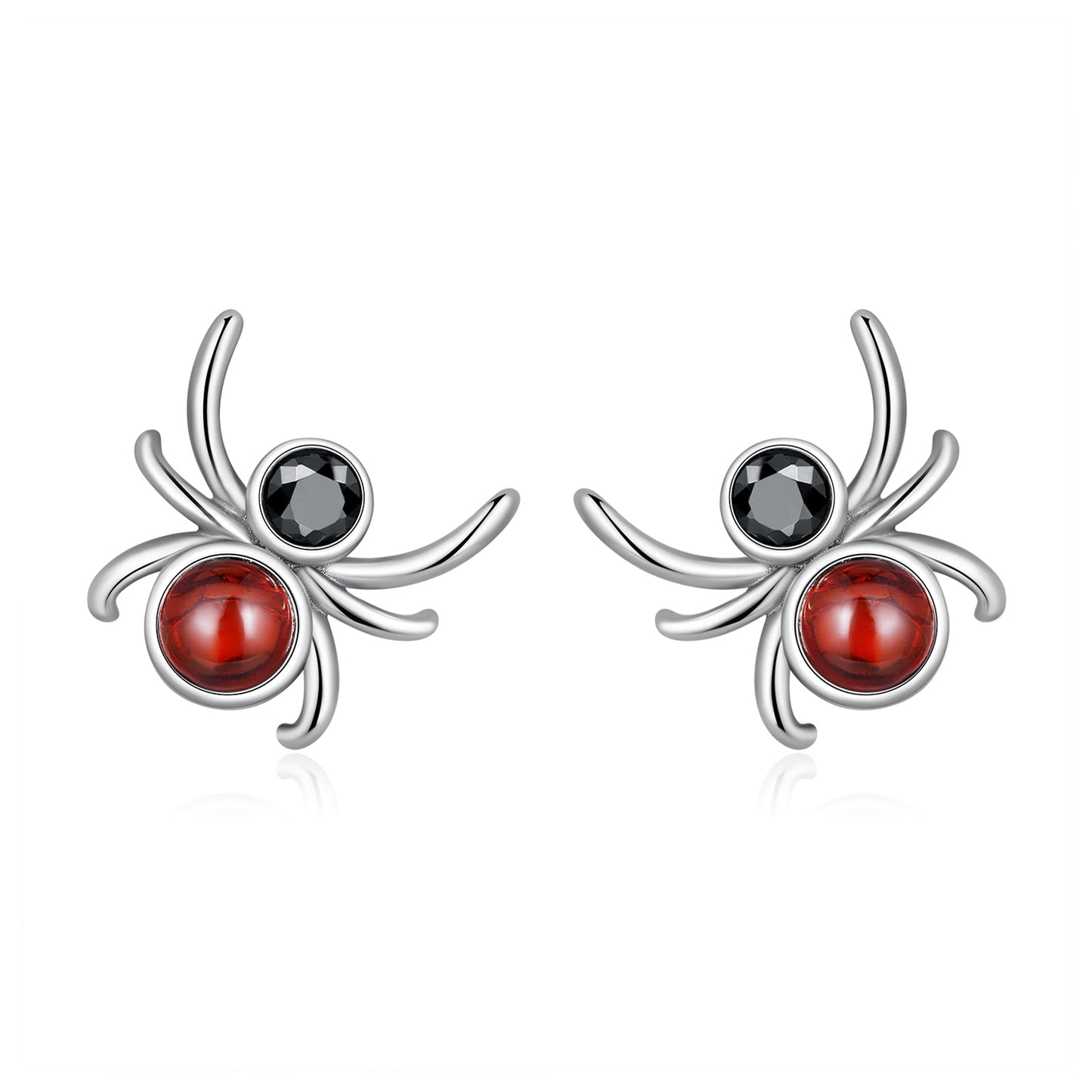 925 Sterling Silver Earrings with Pavé Setting CZ and Transparent Glass