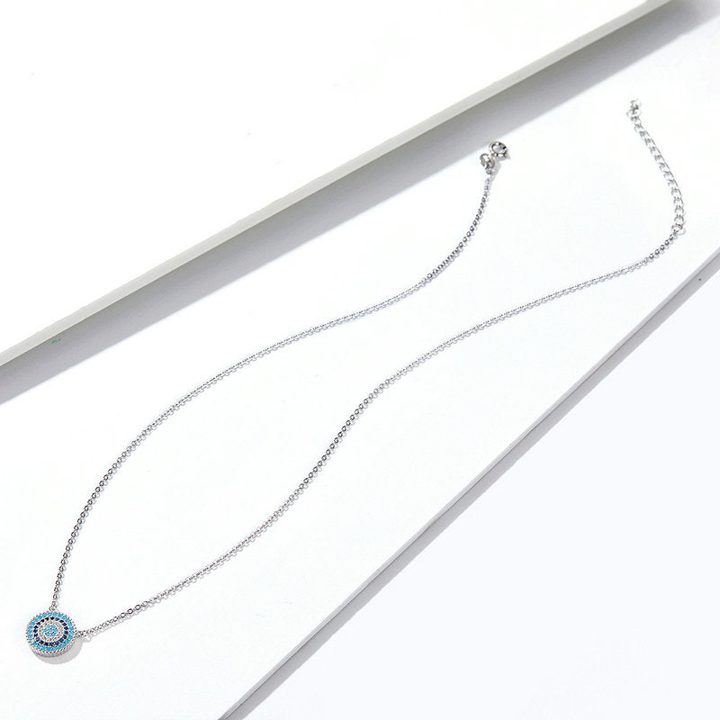 925 Sterling Silver Necklace 40+5cm Pendant 1.2*1.2cm for Women