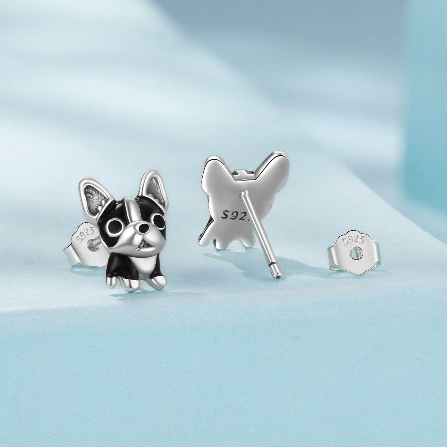 925 Sterling Silver Oxidized Enamel Earrings for Women