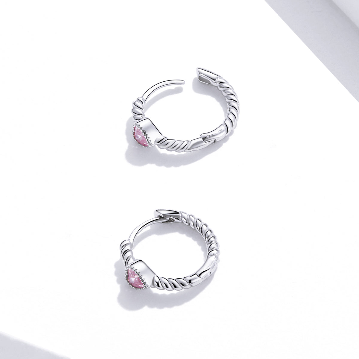 925 Sterling Silver CZ Earrings with Pavé Setting 1.3cm for Women