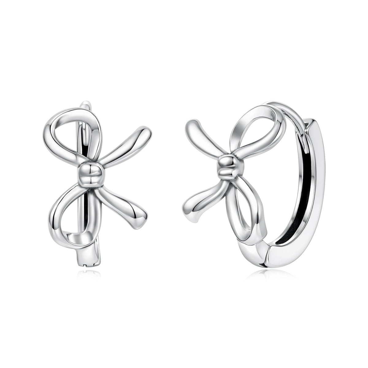 925 Sterling Silver White Gold Plated 1.1 x 0.85 cm Hoop Earrings for Women