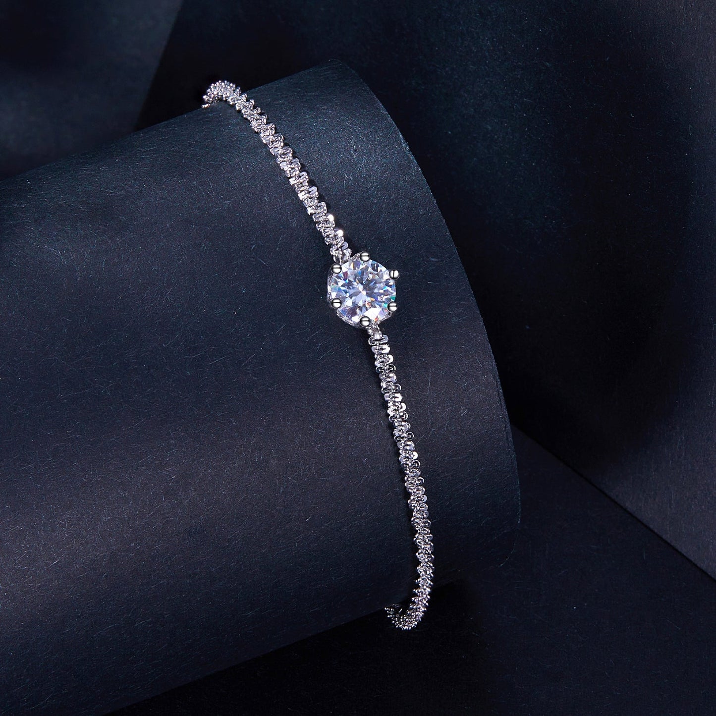 925 Sterling Silver 1 Carat Moissanite Bracelet for Women