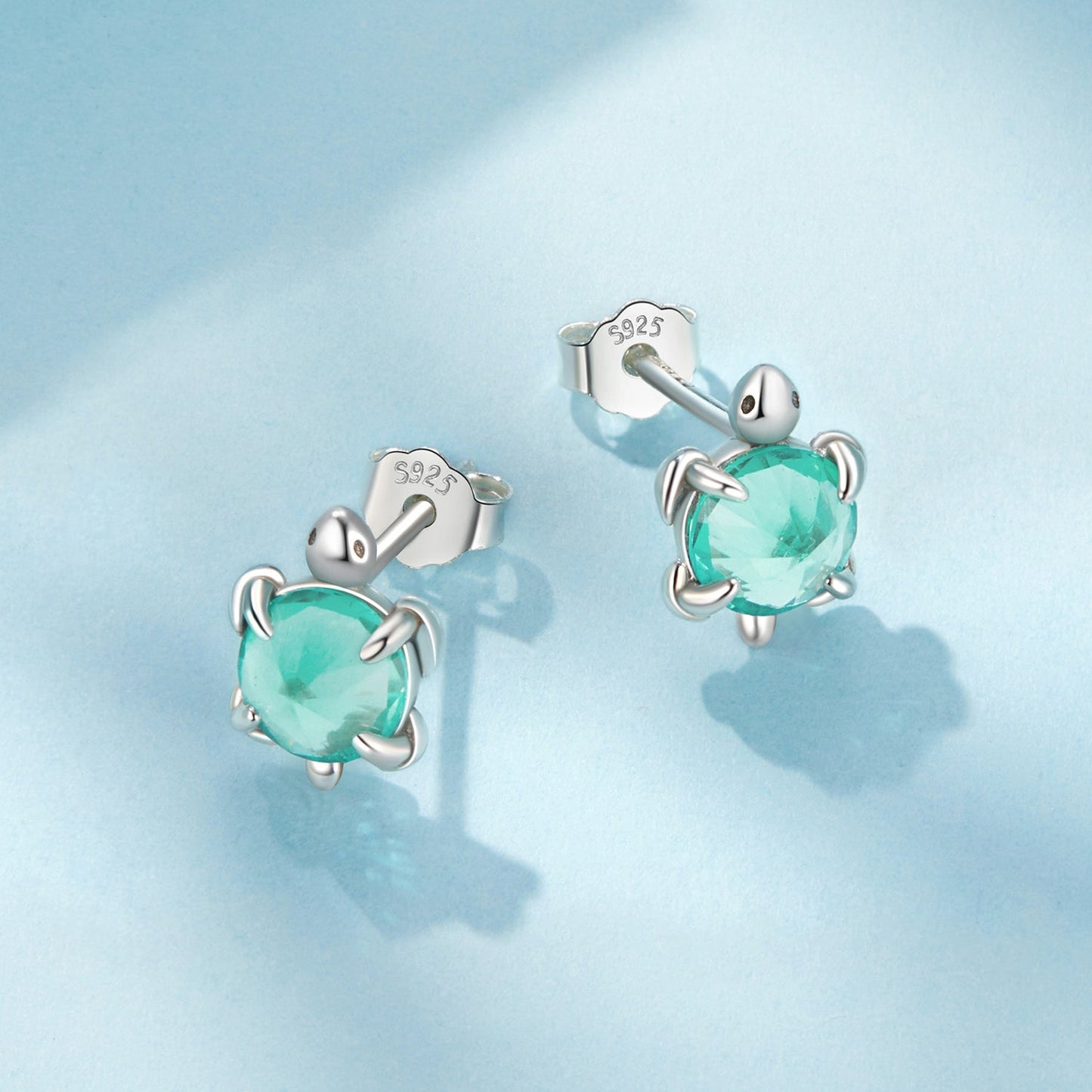 925 Sterling Silver Earrings with Transparent Glass and Oxidized Finish for Women