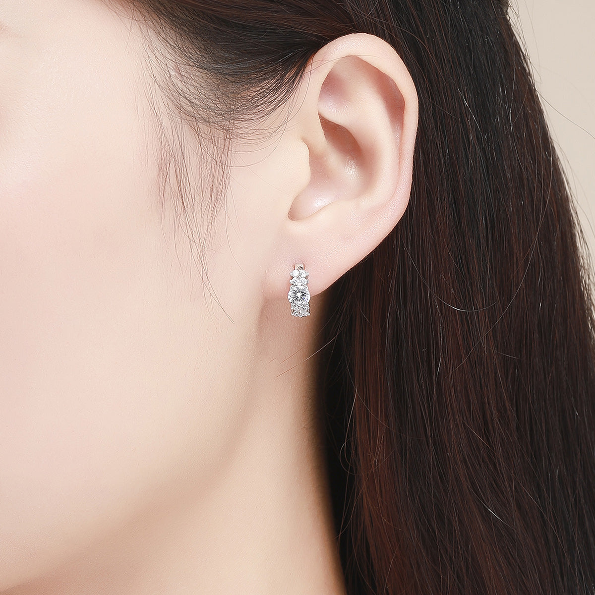 925 Sterling Silver Earrings with Pavé Setting and CZ Stone for Women