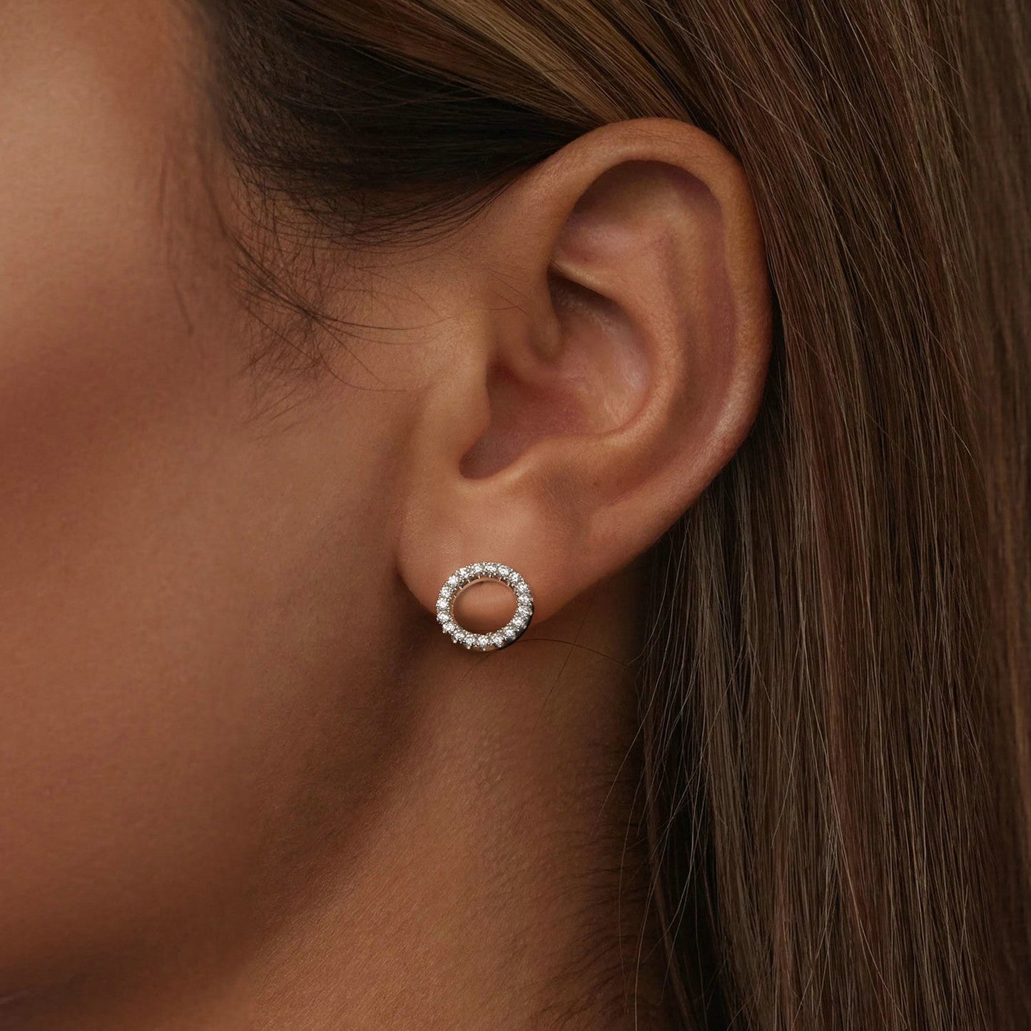 925 Sterling Silver 10mm Moissanite Earrings for Women