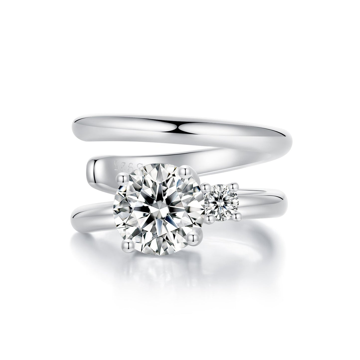 925 Sterling Silver 5mm Moissanite Earrings for Women, 13x8mm, White Gold Plated