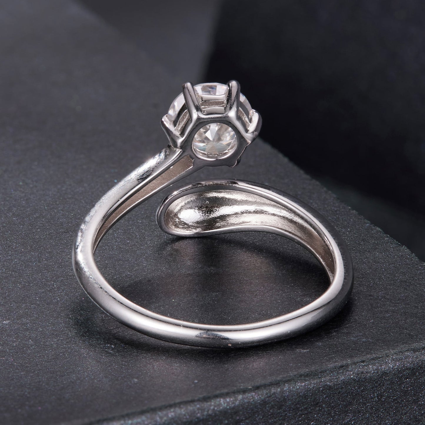 925 Sterling Silver 1 Carat Moissanite Ring for Women