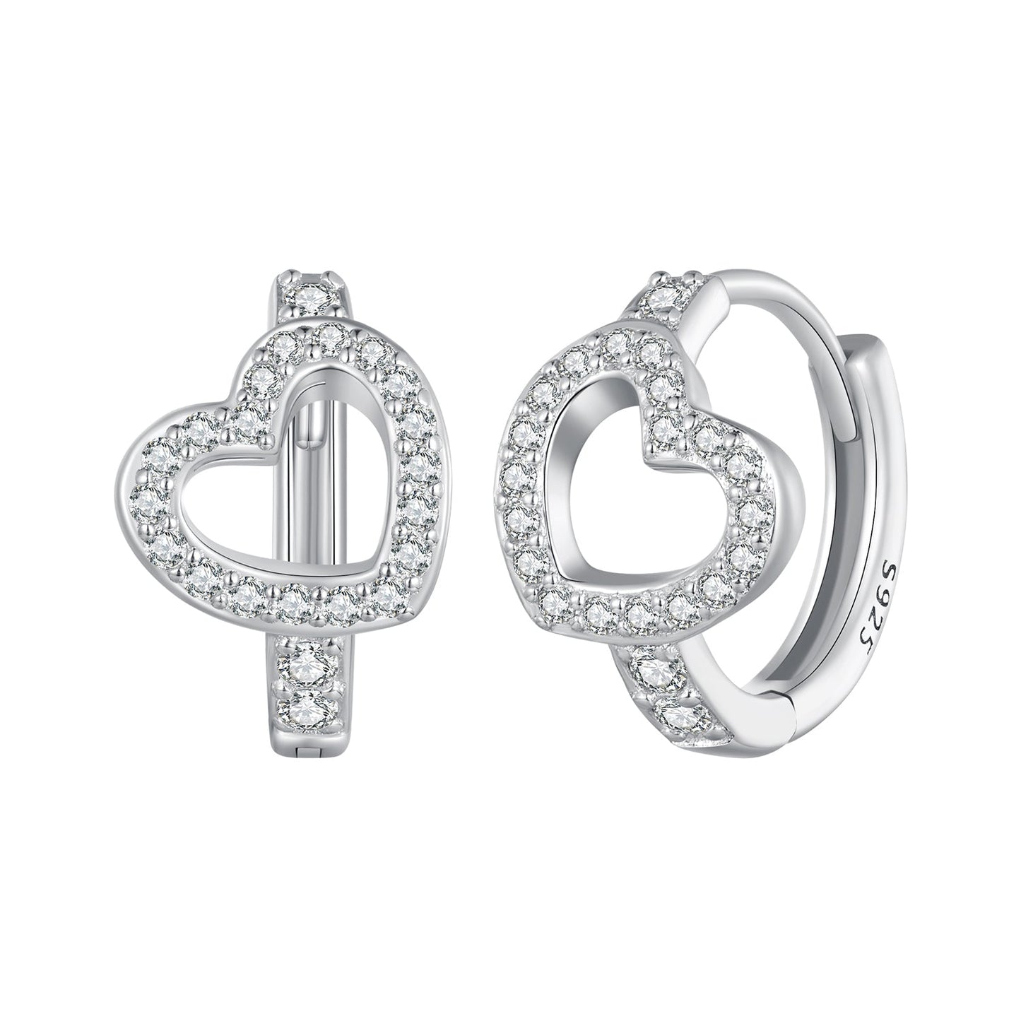 925 Sterling Silver Blue Pavé Setting CZ Earrings 12x8mm for Women