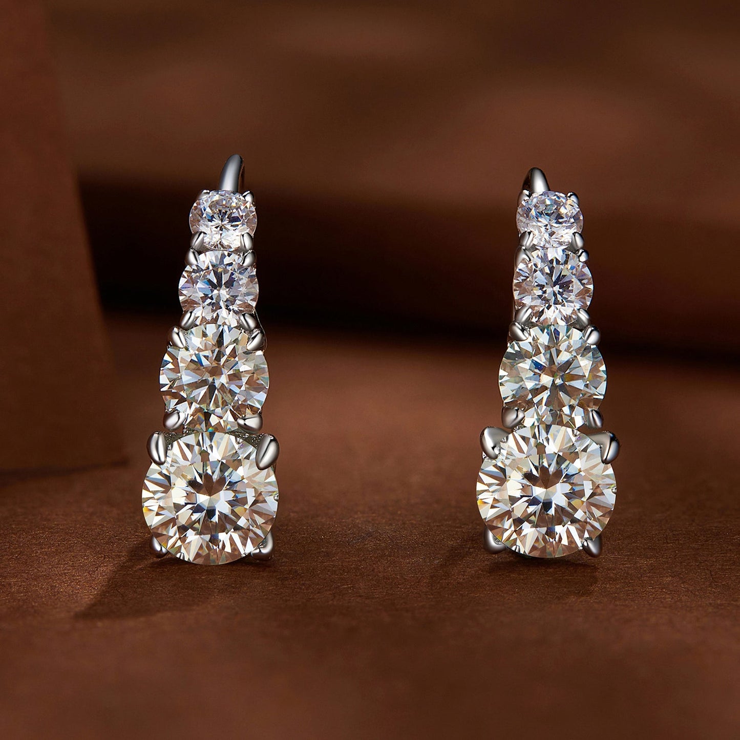 S925 Sterling Silver 0.50 Carat Moissanite Earrings for Women