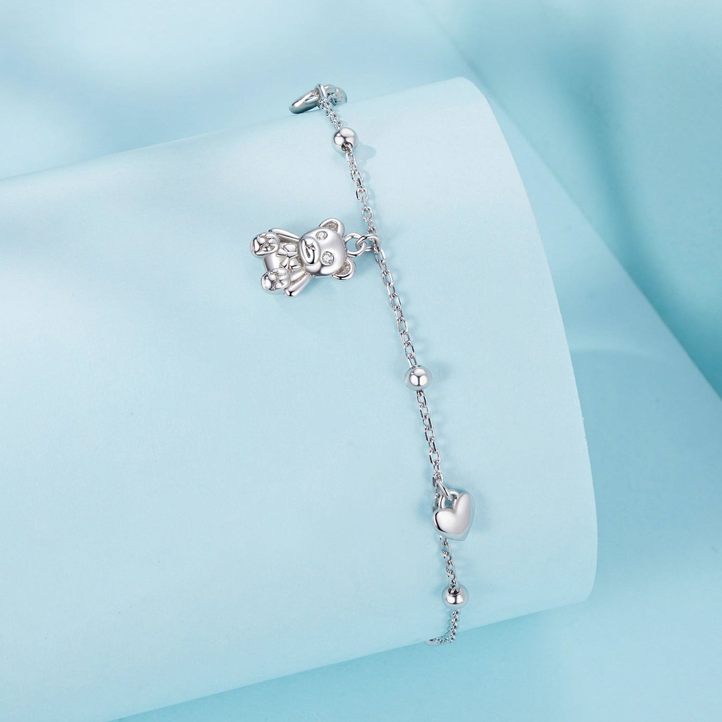 925 Sterling Silver Bracelet with Pavé Setting CZ, 150+60mm Length for Women