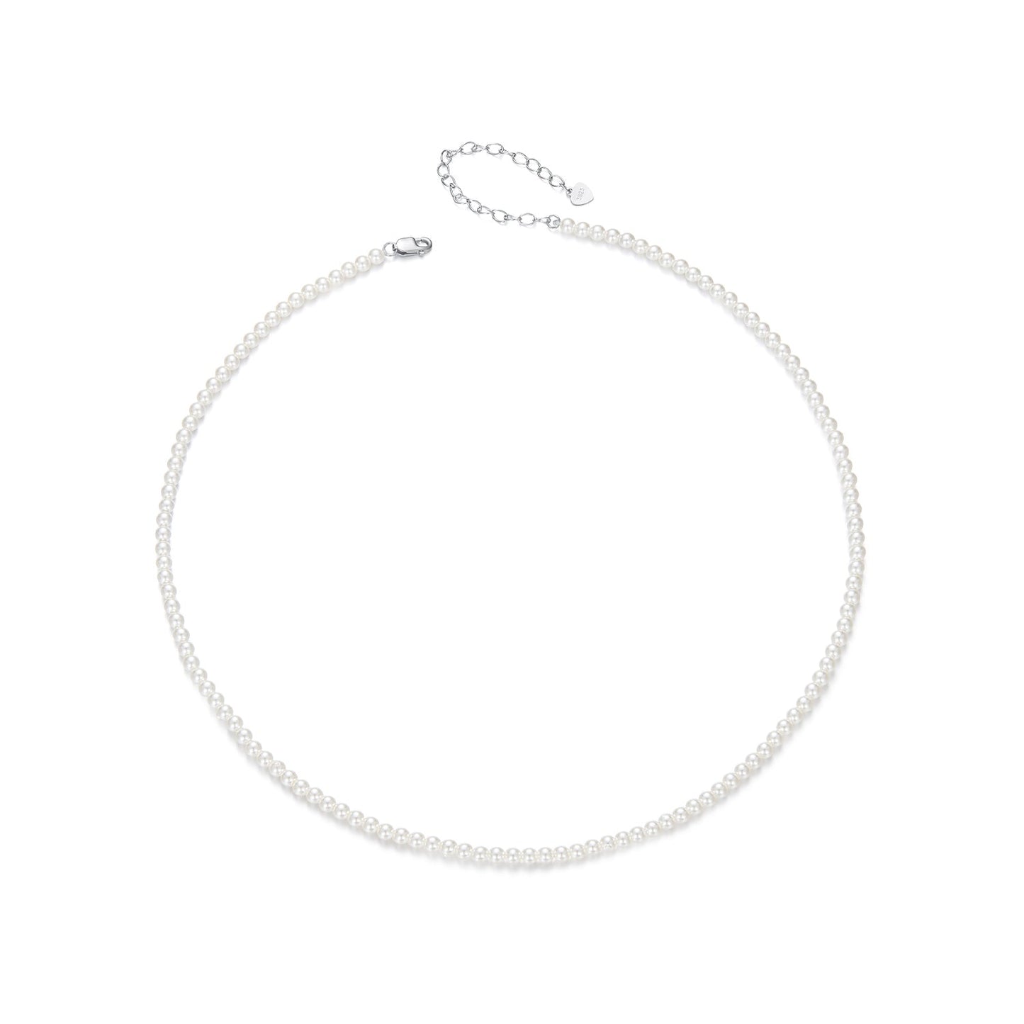 925 Sterling Silver White Gold Plated Necklace with Quality Shell Pearl for Women