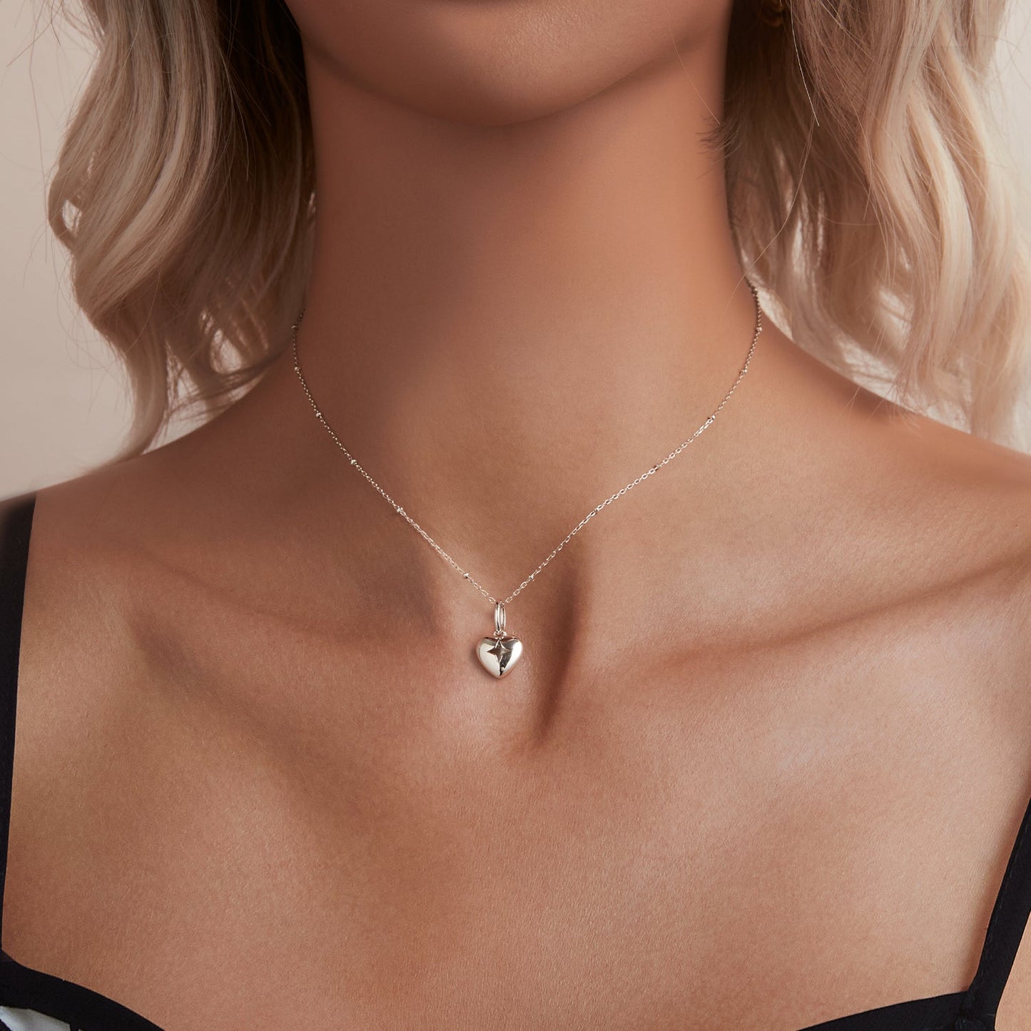 925 Sterling Silver Plated White Gold Necklace 40+5cm with 1.8*1.0cm Pendant for Women