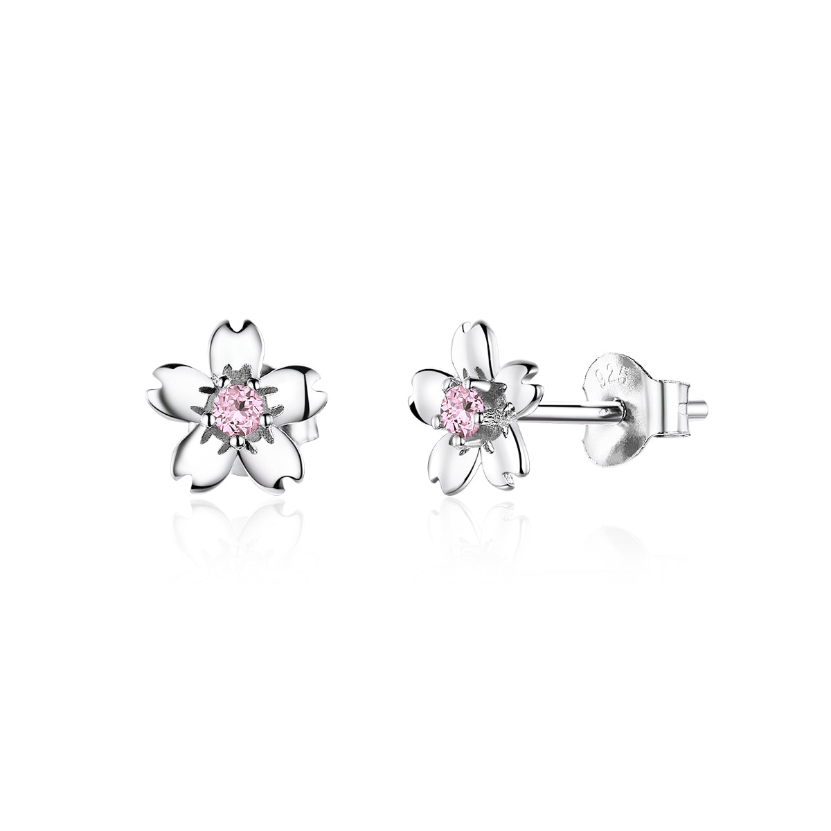 925 Sterling Silver Earrings with CZ in Pavé Setting