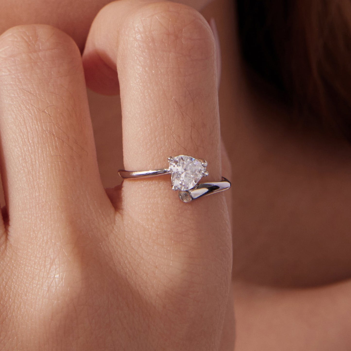 925 Sterling Silver Ring with Pavé Setting CZ, 0.6 cm Width, Style E for Women