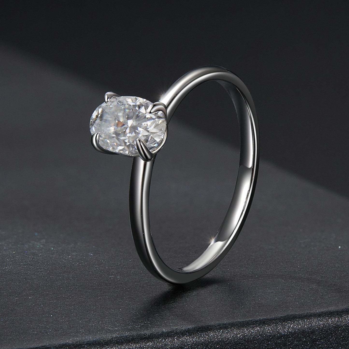 925 Sterling Silver Moissanite 1ct Ring Size 8