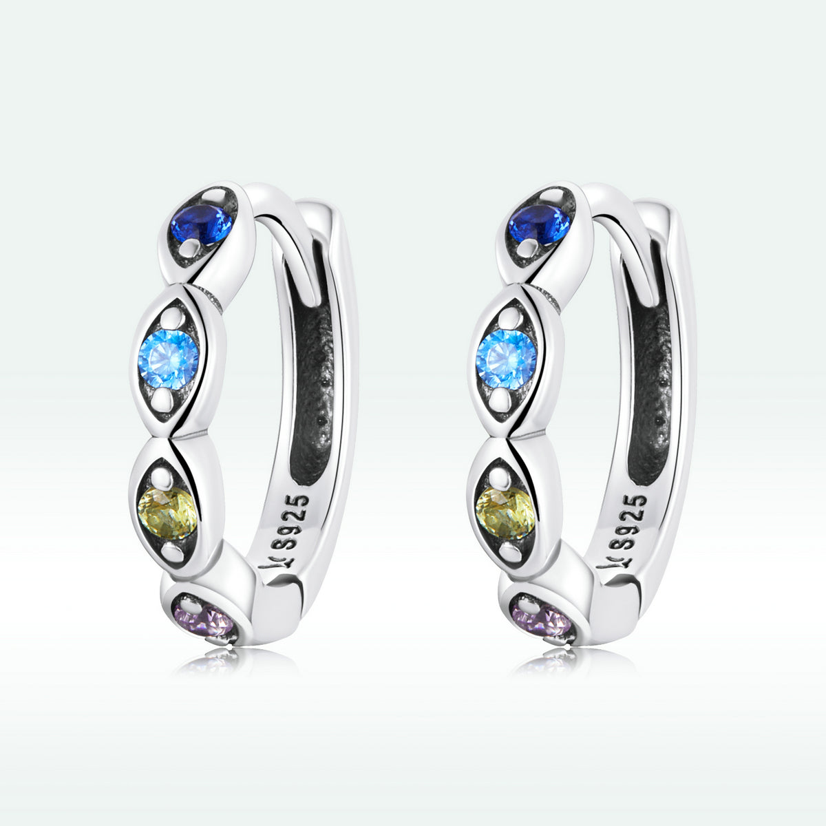 925 Sterling Silver Pavé Setting Earrings with CZ Stone