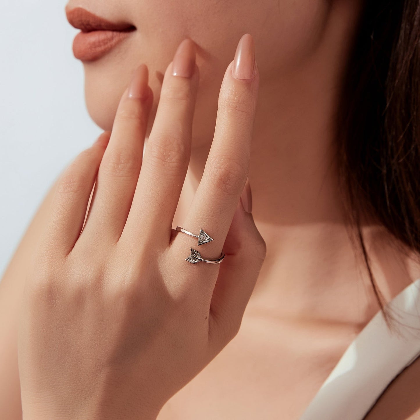 925 Sterling Silver White Gold Plated Pavé CZ Rings for Women