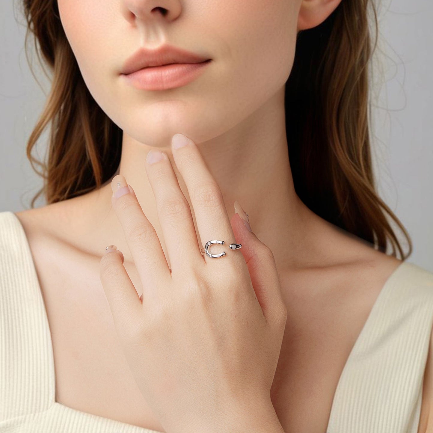 925 Sterling Silver & White Gold Plated Pavé CZ Ring