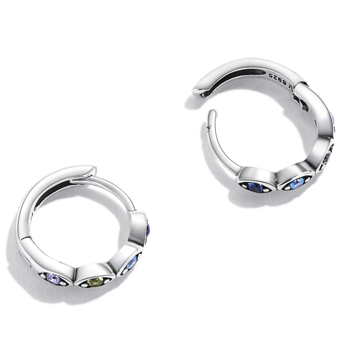 925 Sterling Silver Pavé Setting Earrings with CZ Stone