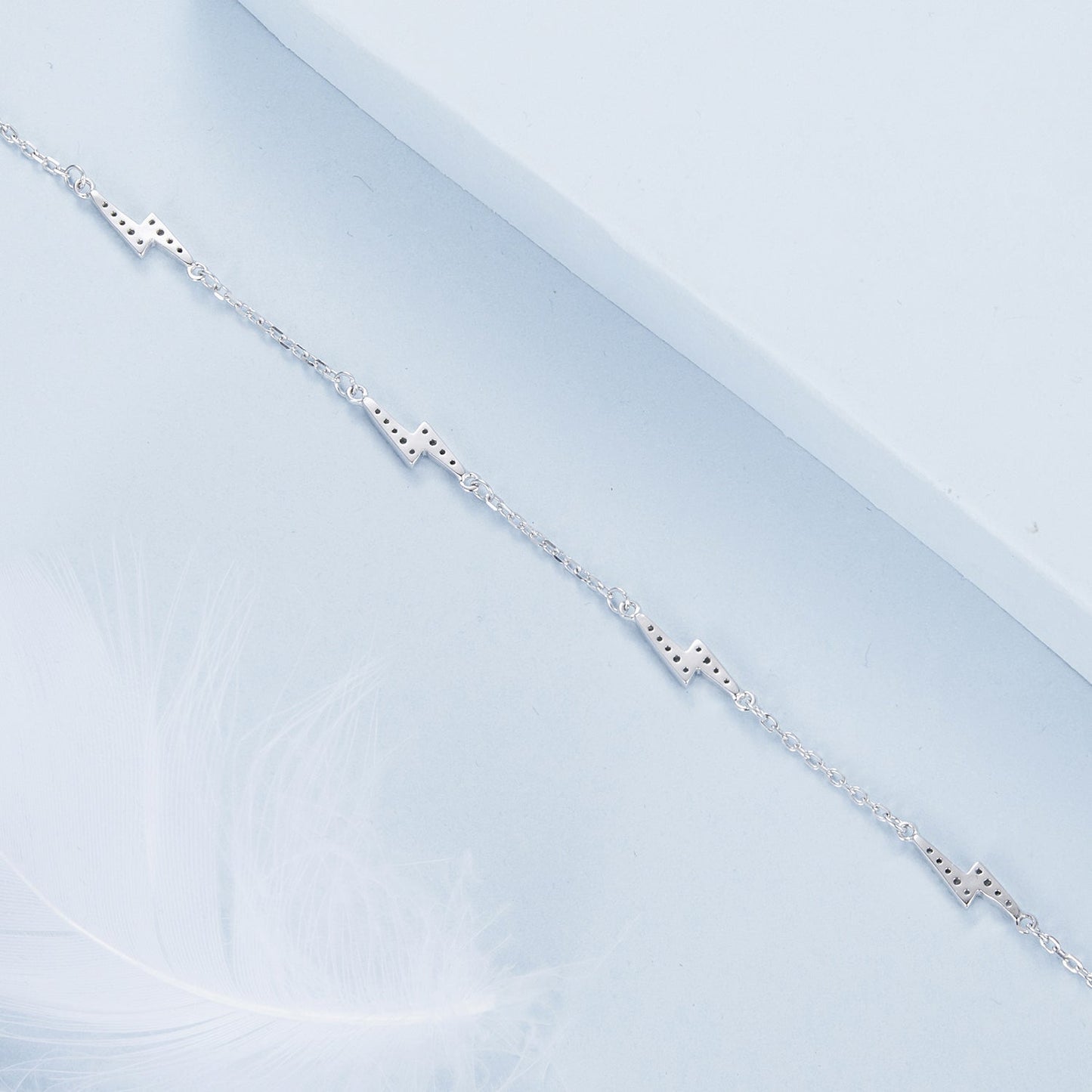 925 Sterling Silver Pave Setting CZ Bracelet with White Gold Plating