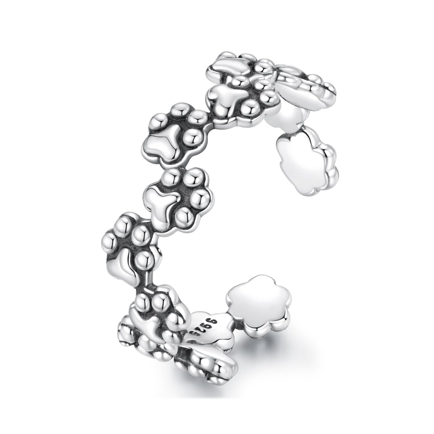 925 Sterling Silver Oxidized Silver 0.44cm Ring for Women