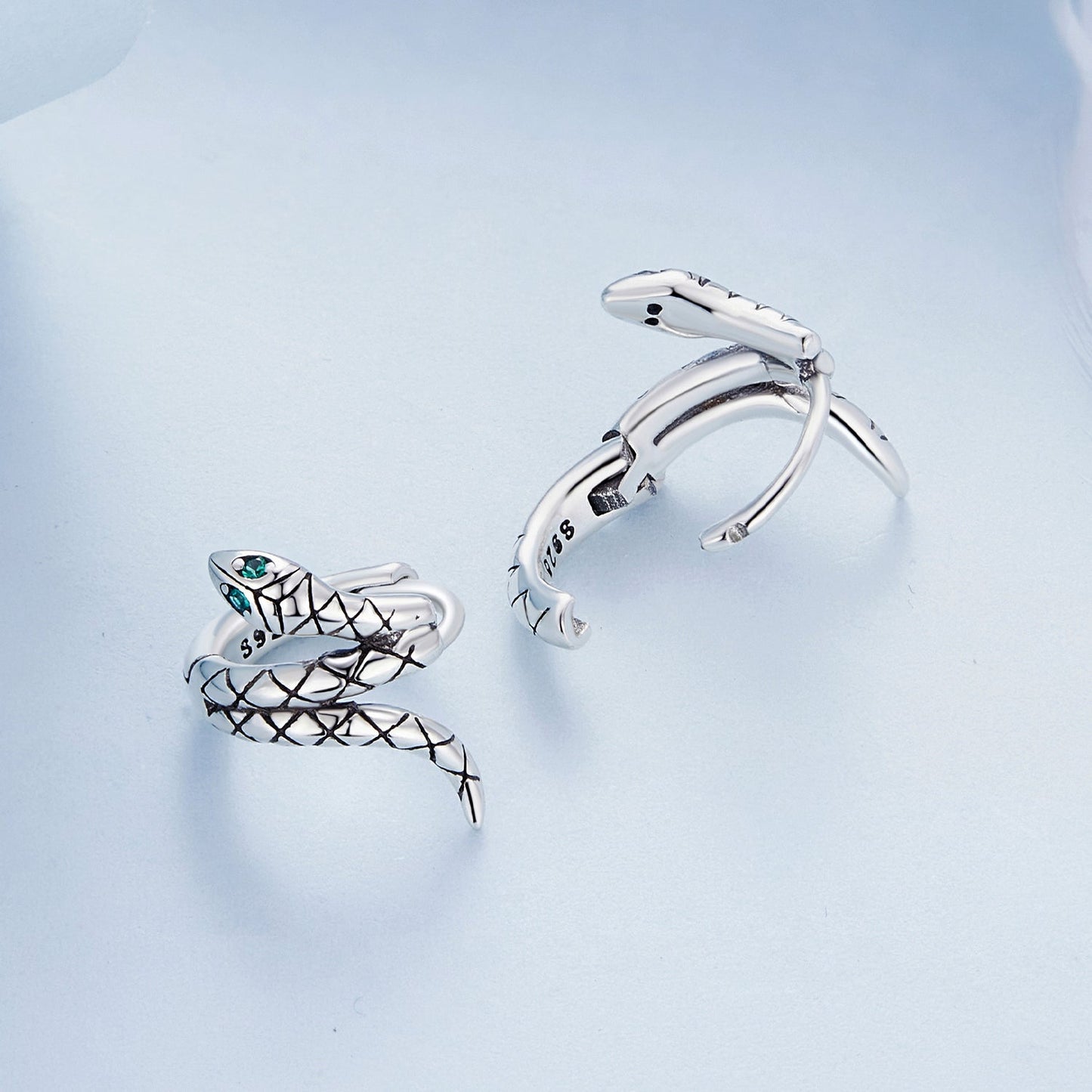 925 Sterling Silver Earrings with Pavé Setting CZ in Oxidized Finish