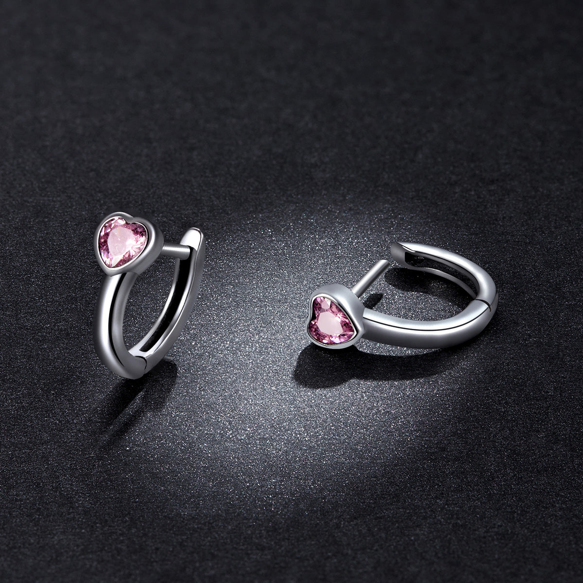 925 Sterling Silver Earrings with Pavé Setting CZ, Oxidized Silver, 1.2x0.5cm for Women