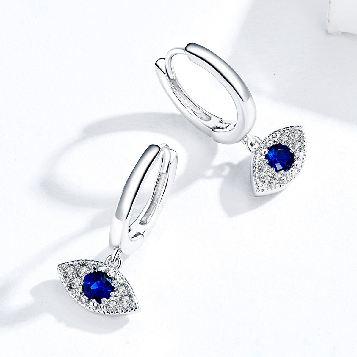 S925 Platinum Plated Pavé Setting CZ Earrings - 1.9*1cm - Women's Jewelry