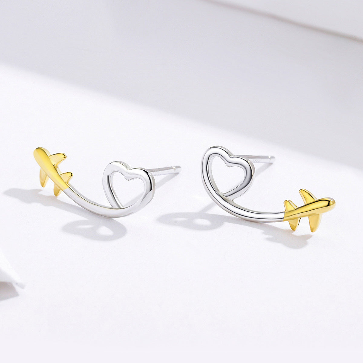 925 Sterling Silver Earrings, 0.6cm, Plated Gold, Plated Platinum for Women