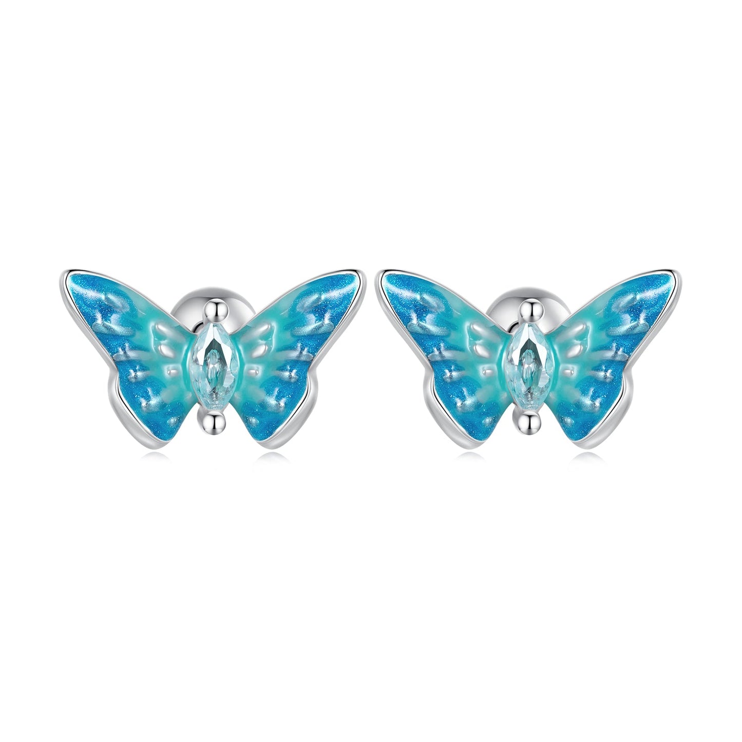 925 Sterling Silver Earrings with Enamel and CZ for Women