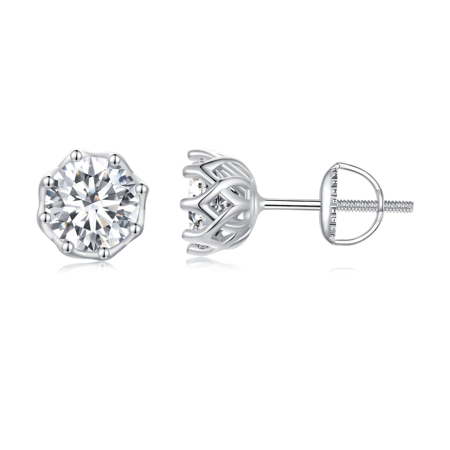 925 Sterling Silver Moissanite 0.5 Carat Earrings for Women