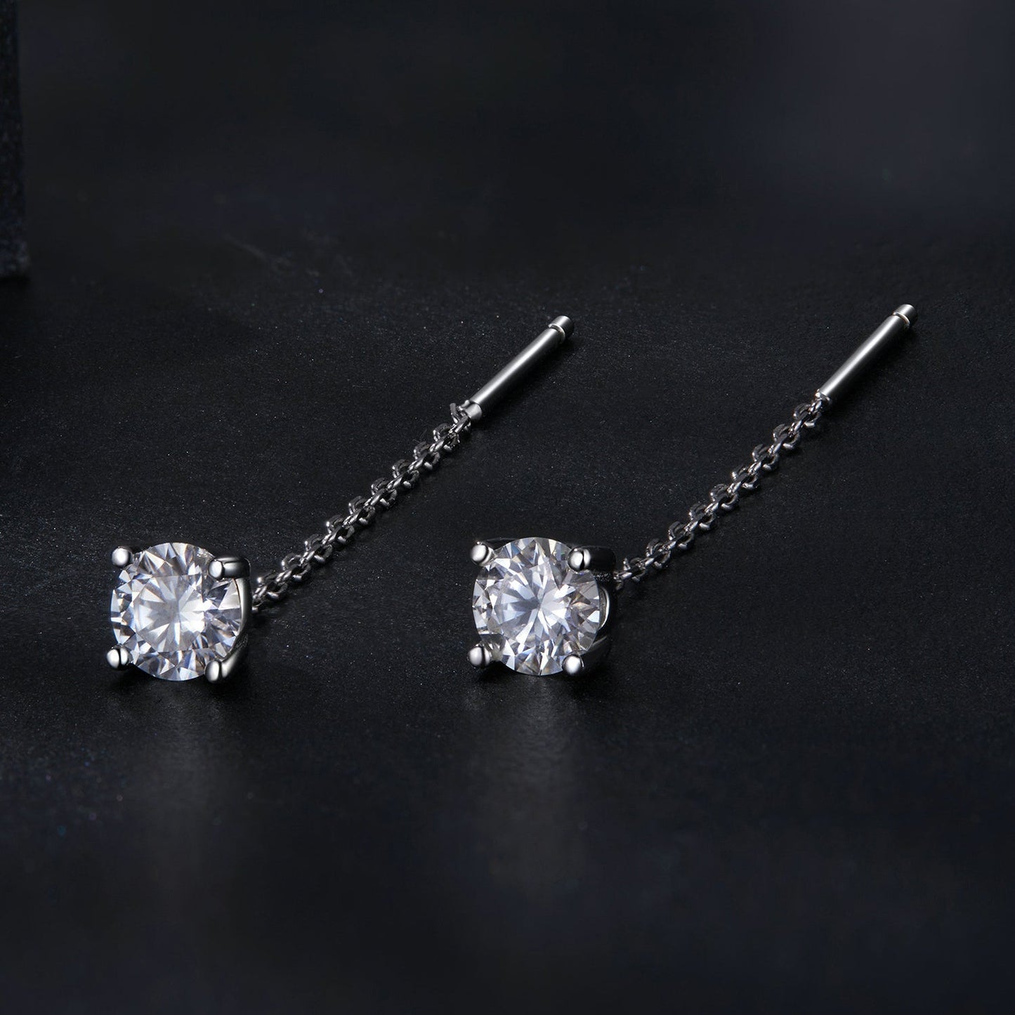 925 Sterling Silver 4.0 Carat Moissanite Earrings for Women