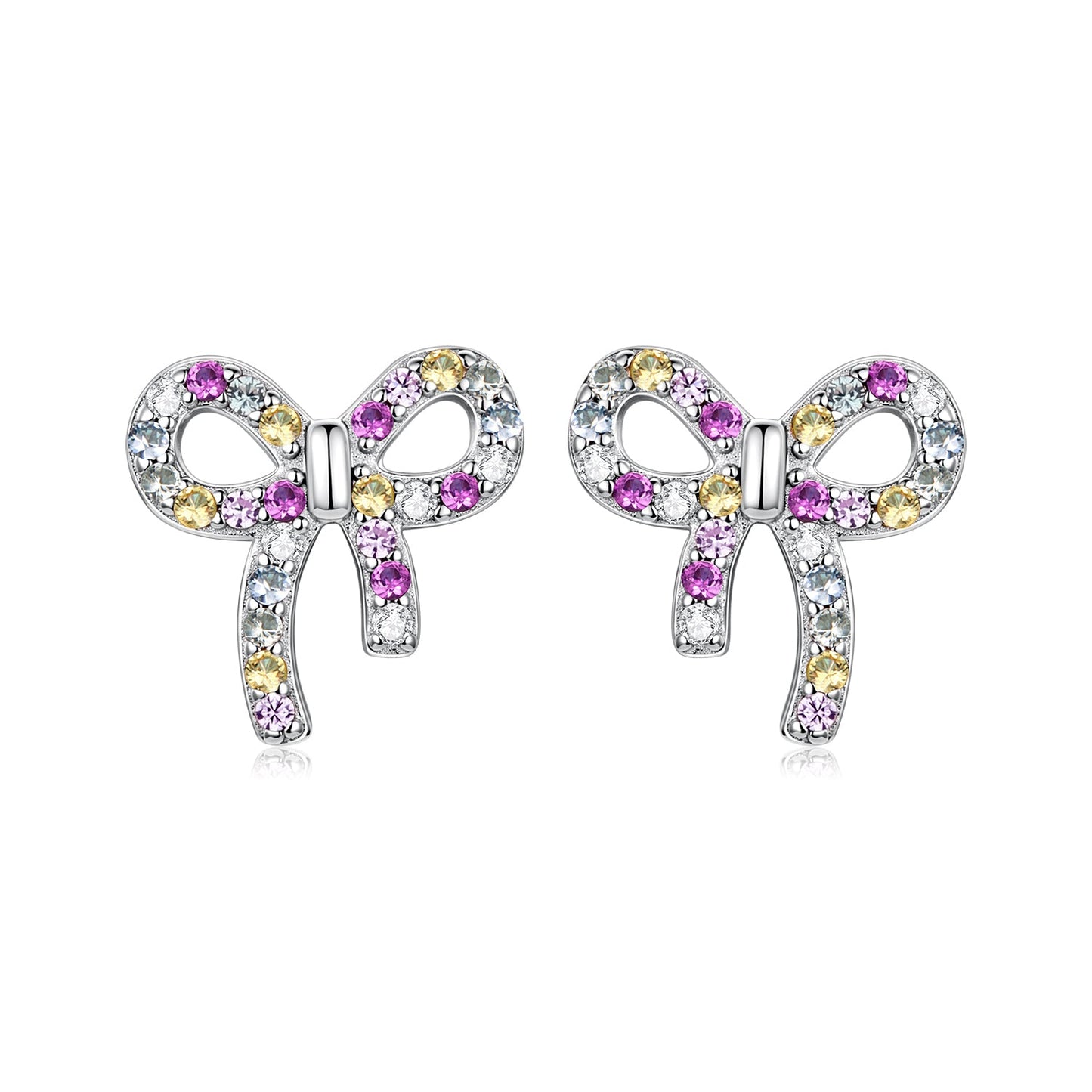 925 Sterling Silver White Gold Plated Pavé Setting CZ Earrings 1.0cm for Women