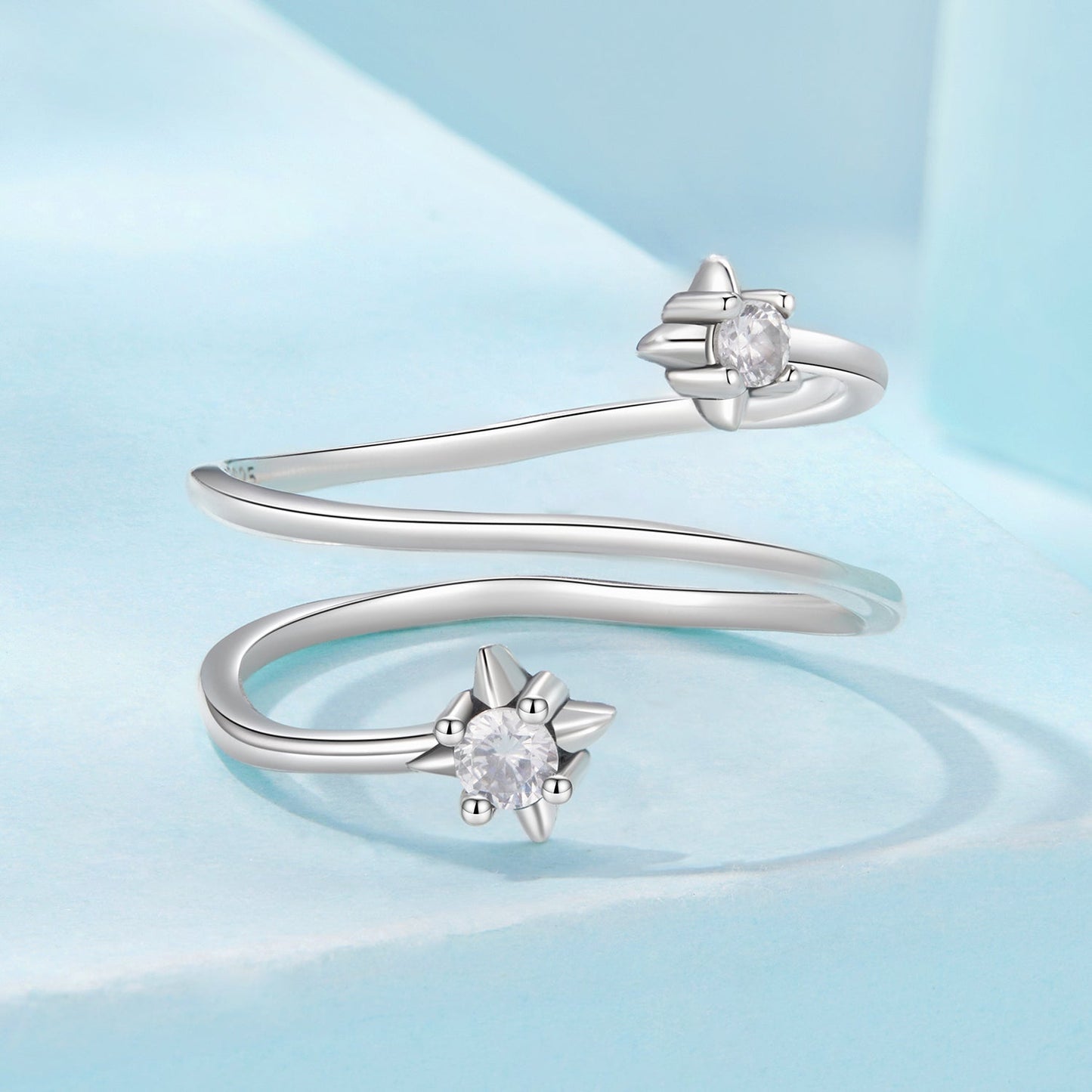 925 Sterling Silver Pavé Setting CZ Oxidized Ring for Women