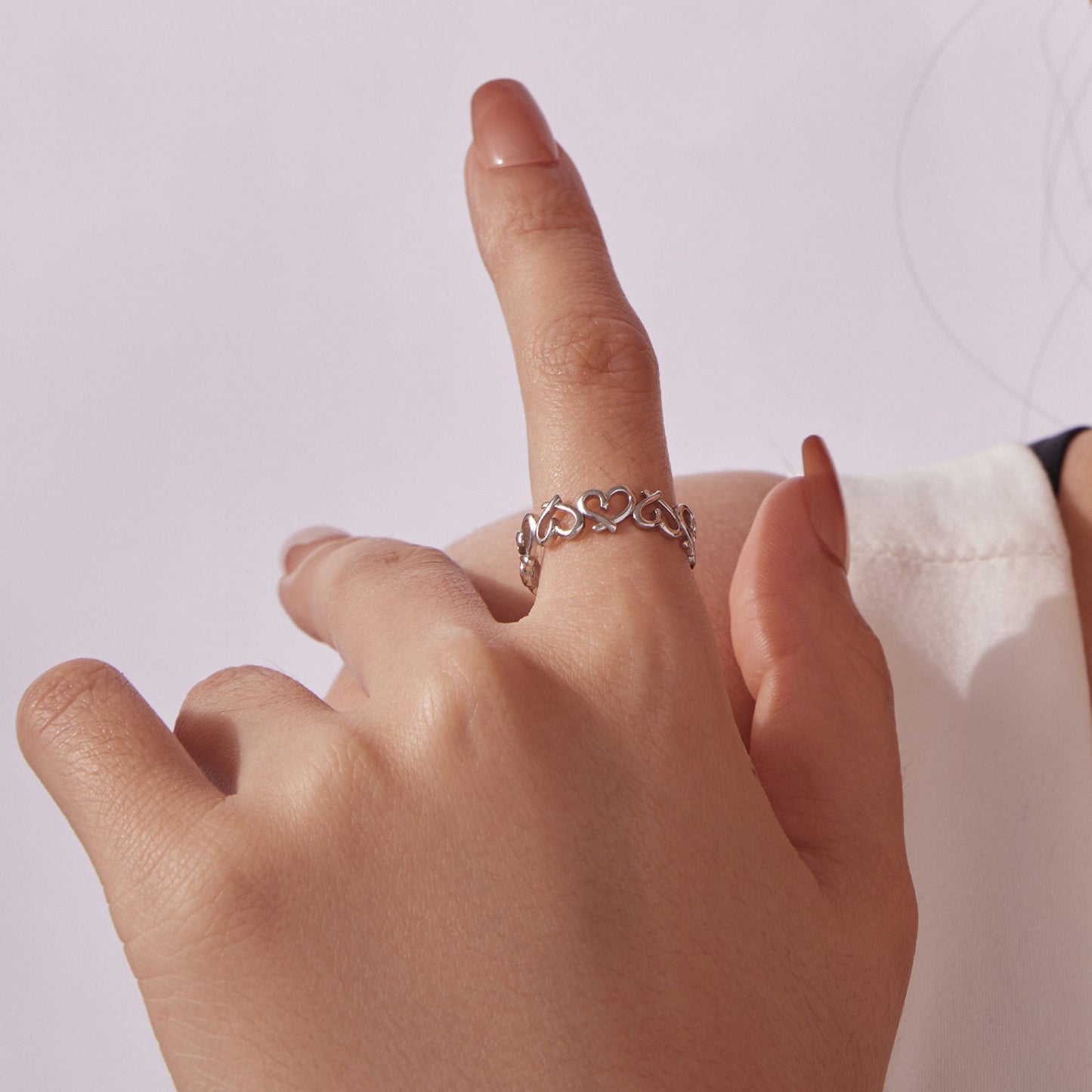 925 Sterling Silver and White Gold Plated Ring for Women