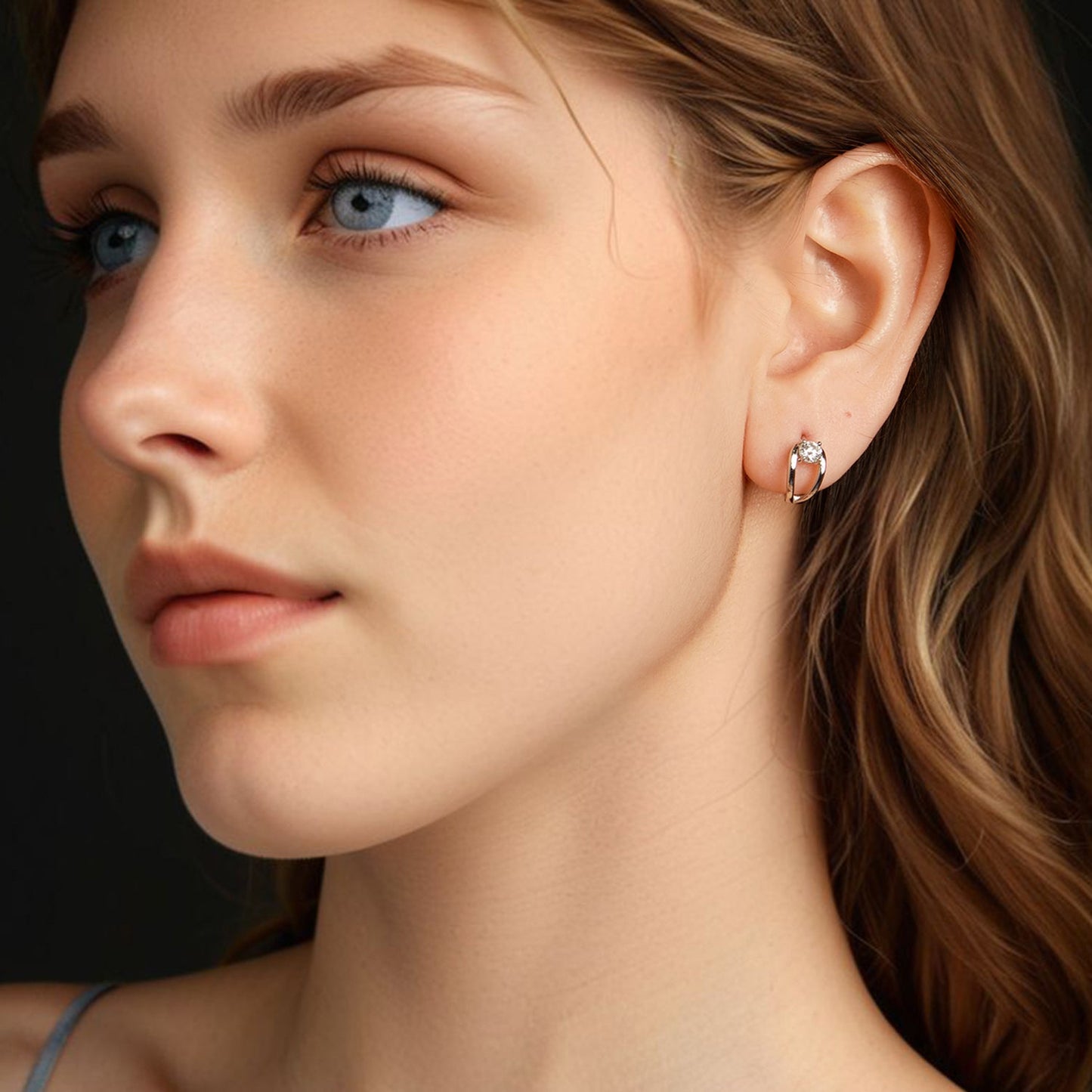 925 Sterling Silver 0.40 Carat Moissanite Earrings for Women
