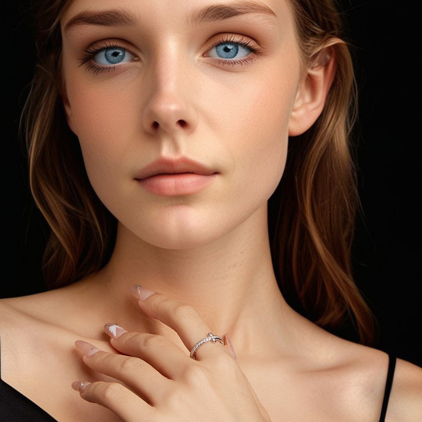 925 Sterling Silver Moissanite Ring in Size 6