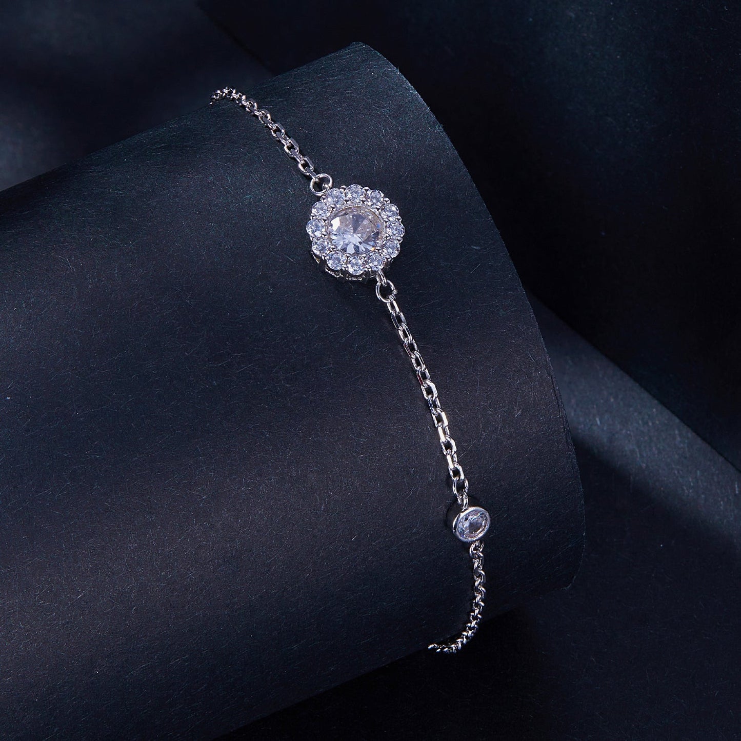 925 Sterling Silver Moissanite 0.5ct Bracelet with Pavé Setting for Women